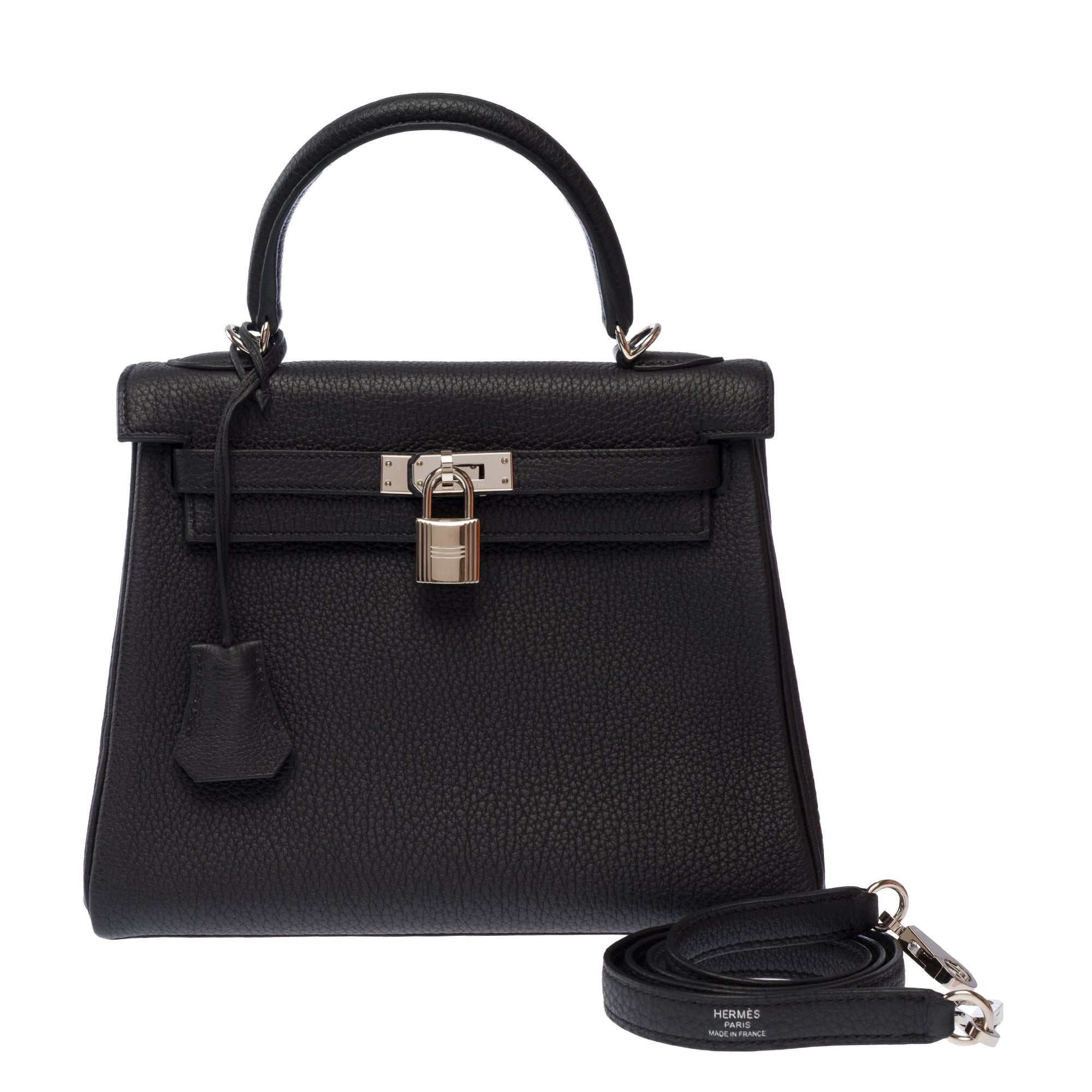 Sac HERMES Kelly 25 en Cuir Noir - 103590