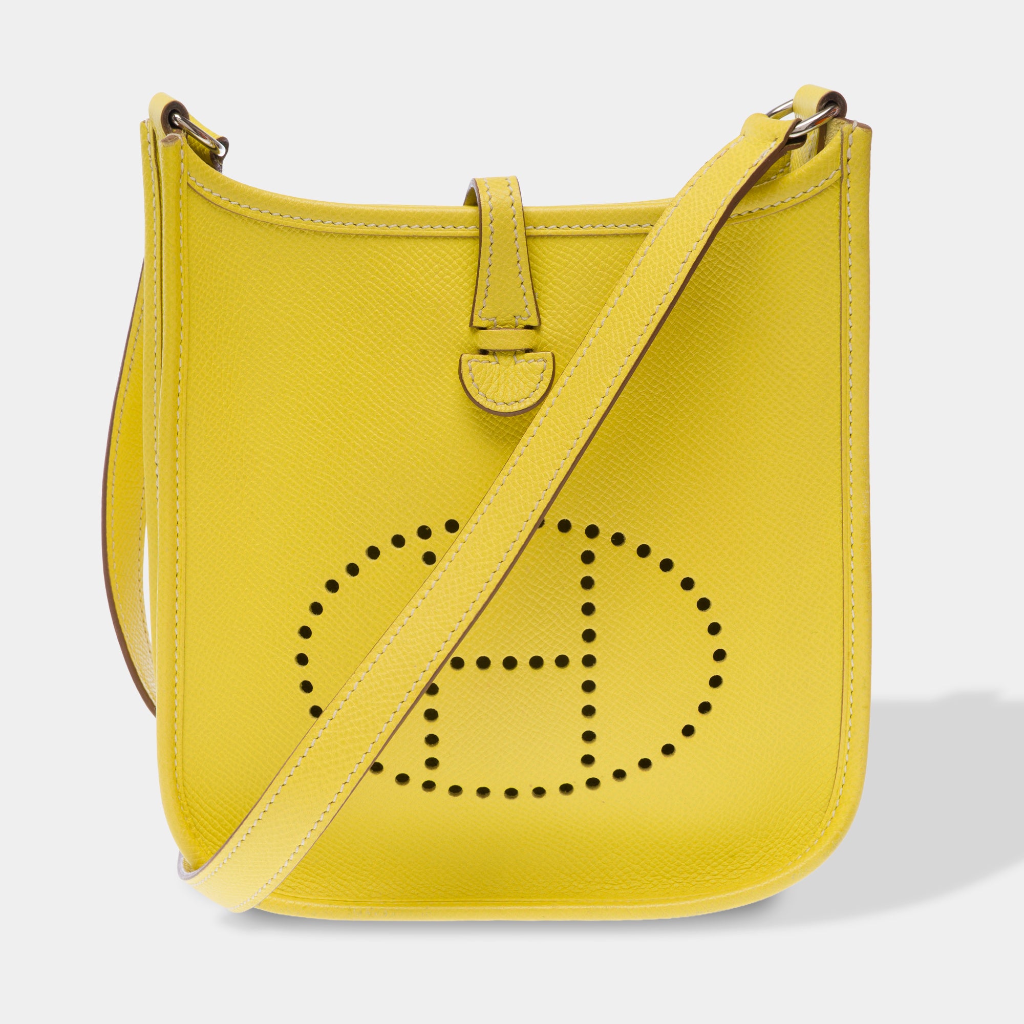 Sac HERMES Mini Evelyne en Cuir Jaune - 103591
