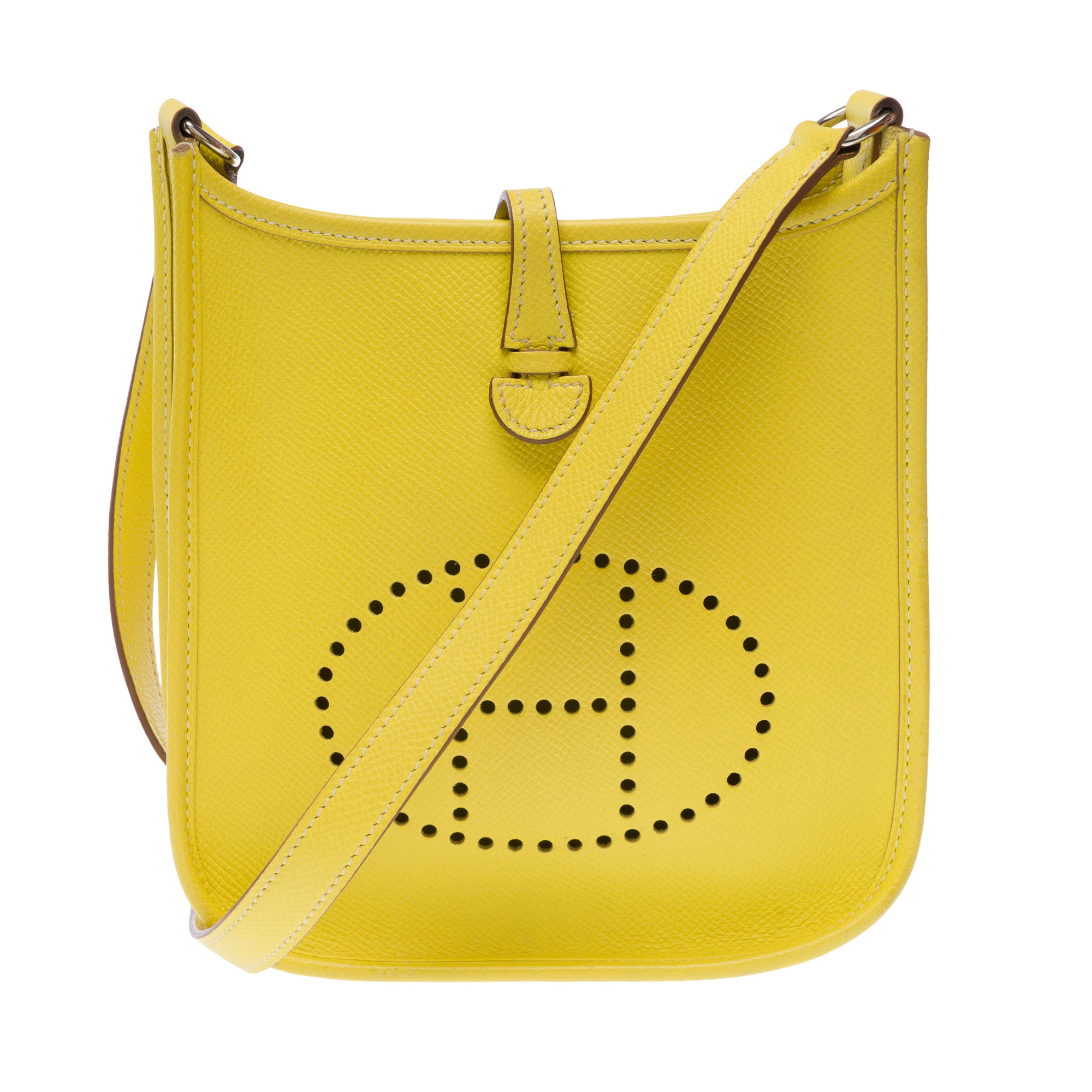 Sac HERMES Mini Evelyne en Cuir Jaune - 103591
