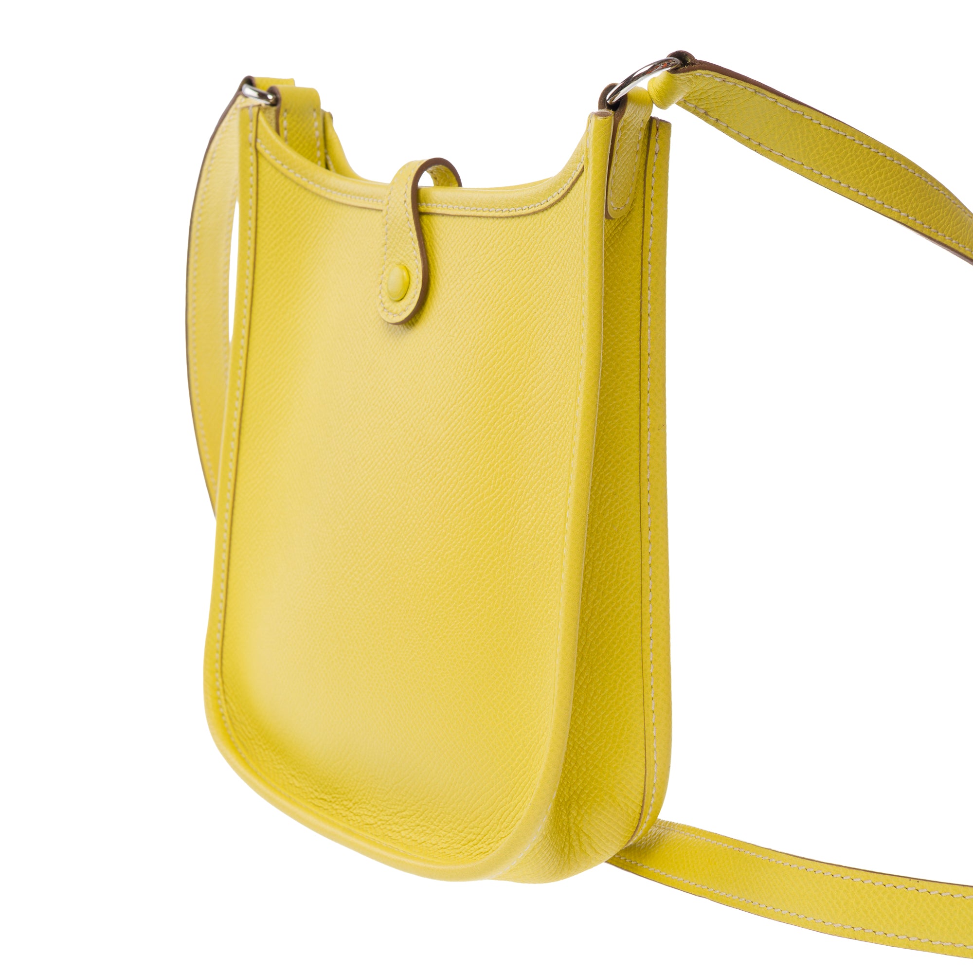 Sac HERMES Mini Evelyne en Cuir Jaune - 103591