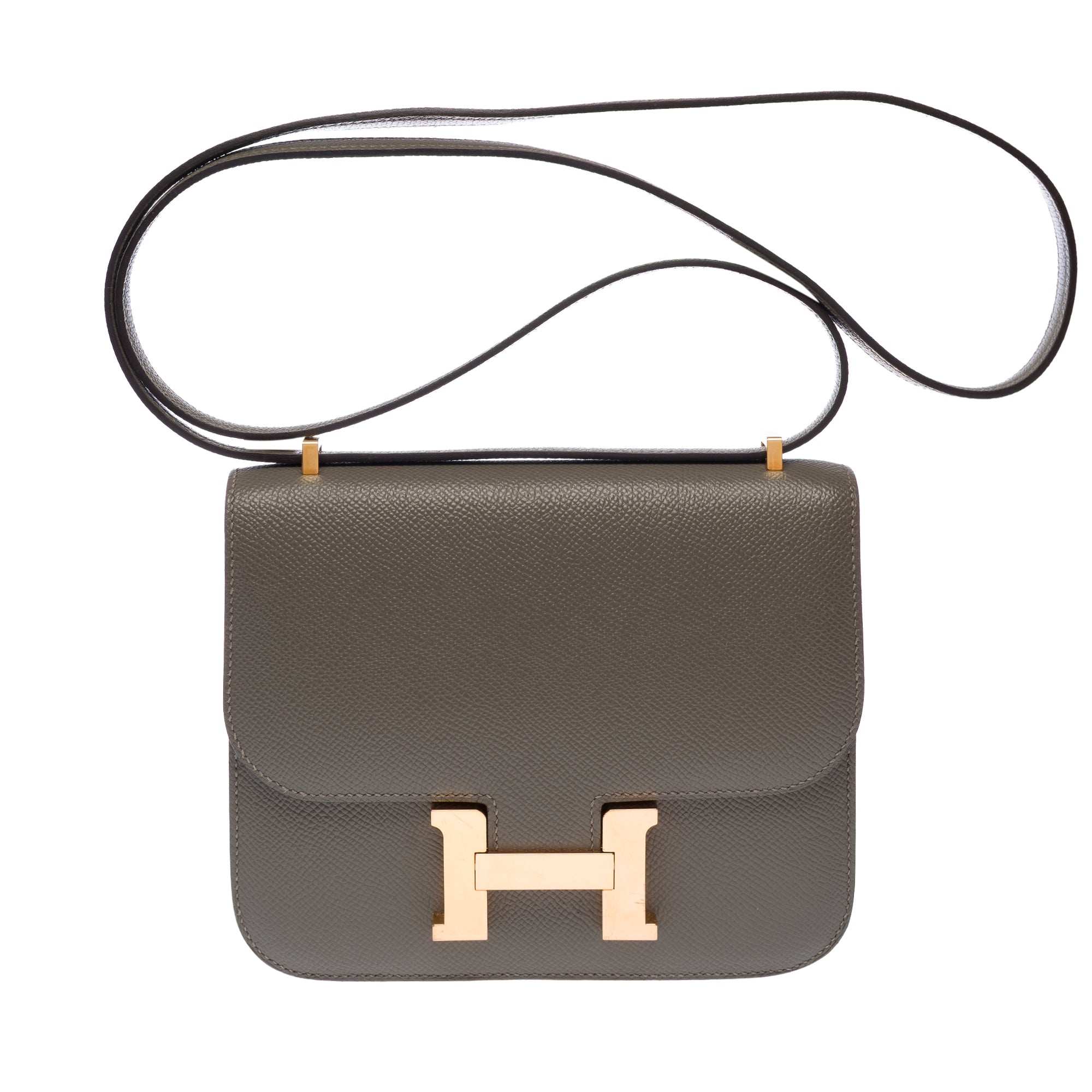 Sac HERMES Constance en Cuir Gris - 103629