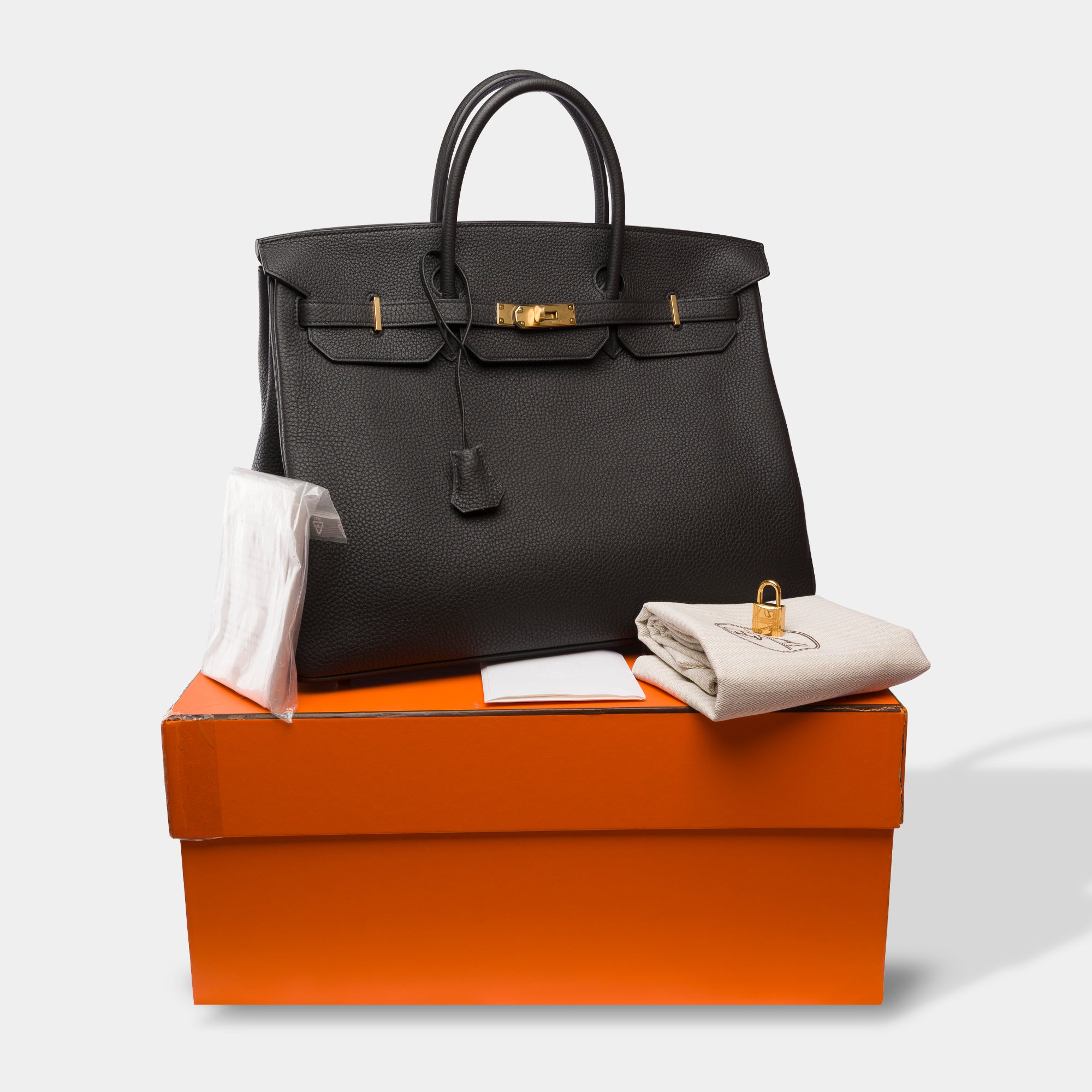 Sac HERMES Birkin 40 en Cuir Noir - 103624