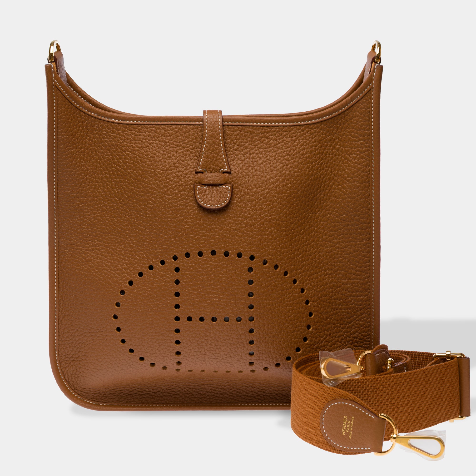 Sac HERMES Evelyne en Cuir Doré - 103621