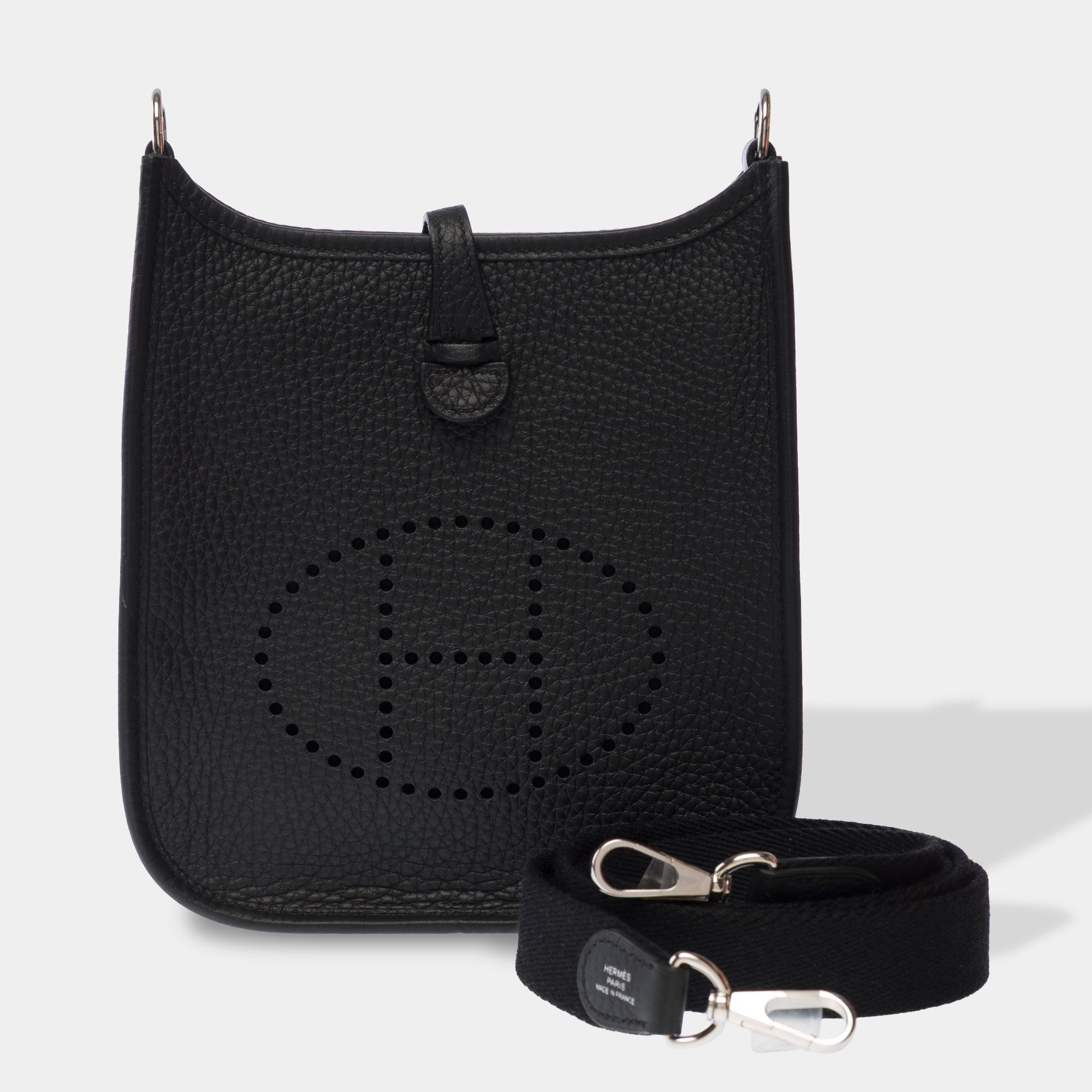 Sac HERMES Mini Evelyne en Cuir Noir - 103616