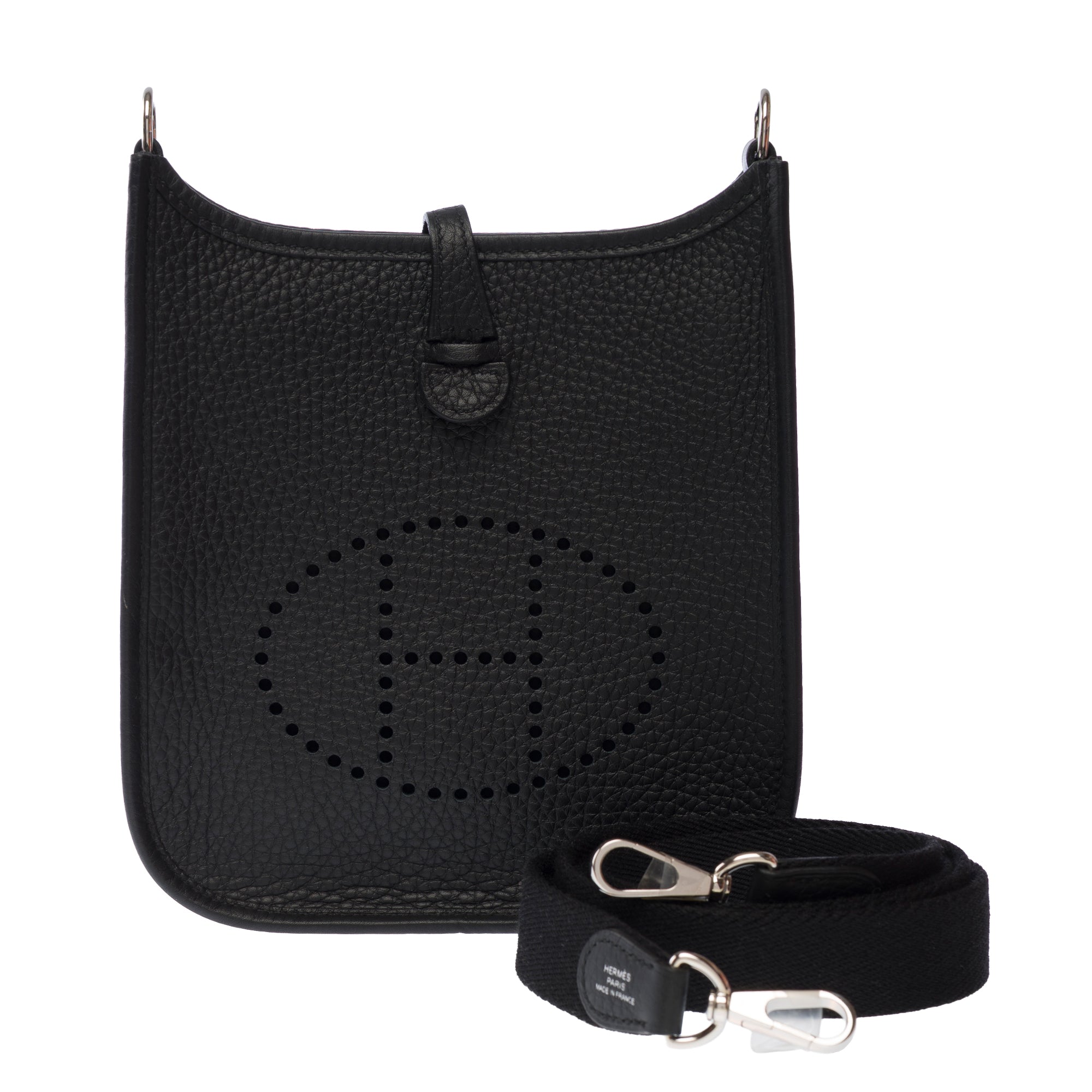 Sac HERMES Mini Evelyne en Cuir Noir - 103616
