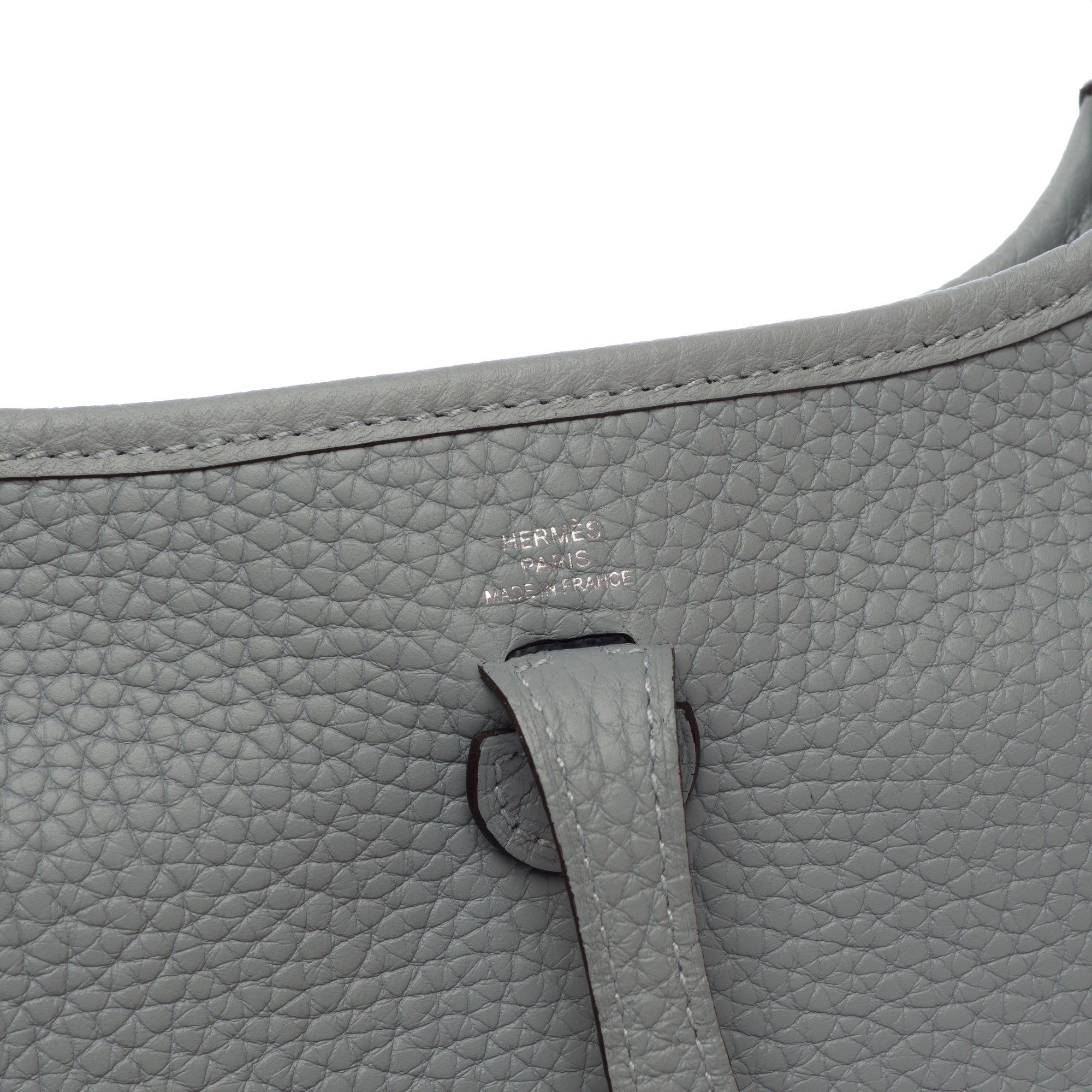 Sac HERMES Mini Evelyne en Cuir Gris - 103615