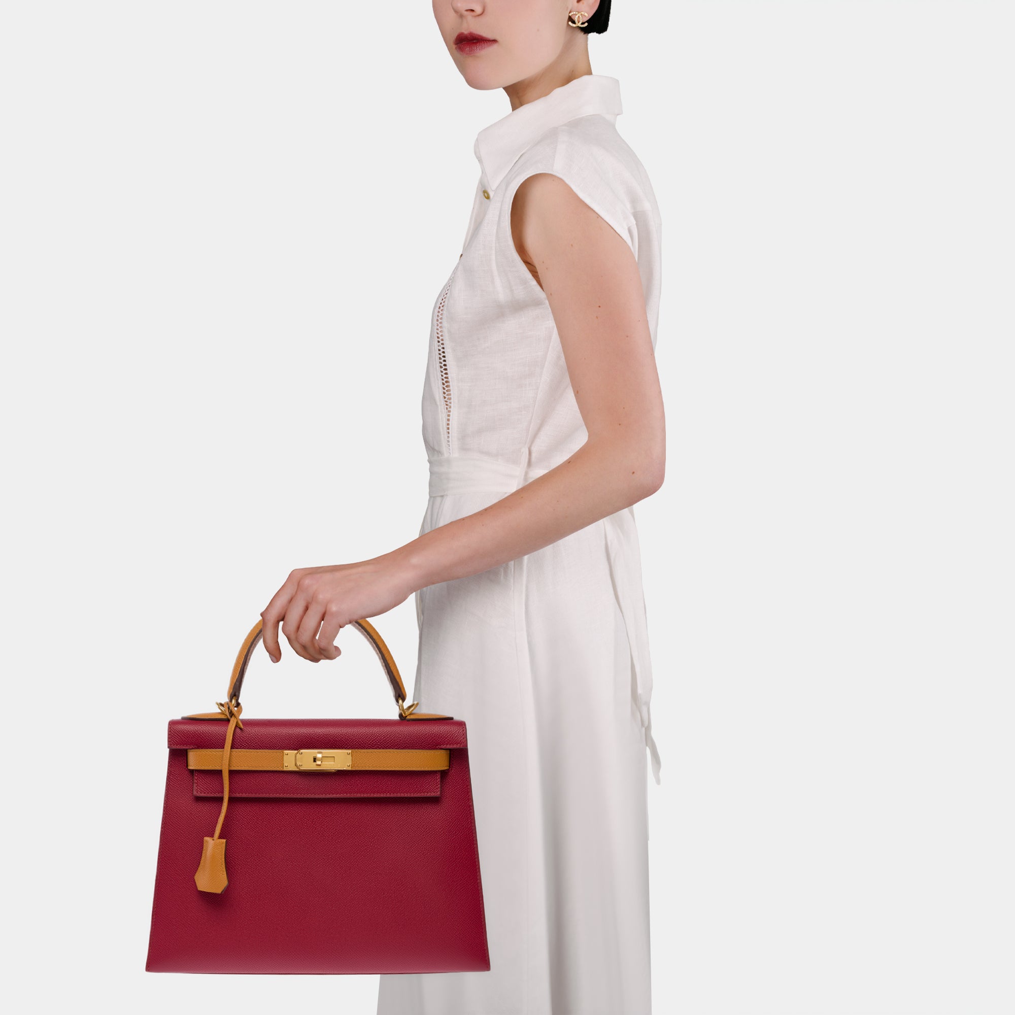 Sac HERMES Kelly 28 en Cuir Rouge - 103584