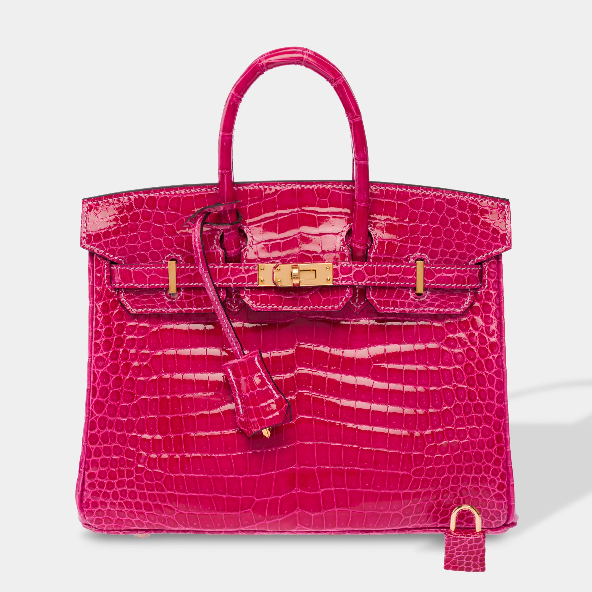 Sac HERMES Birkin 25 en Cuirs exotiques Rose - 103600