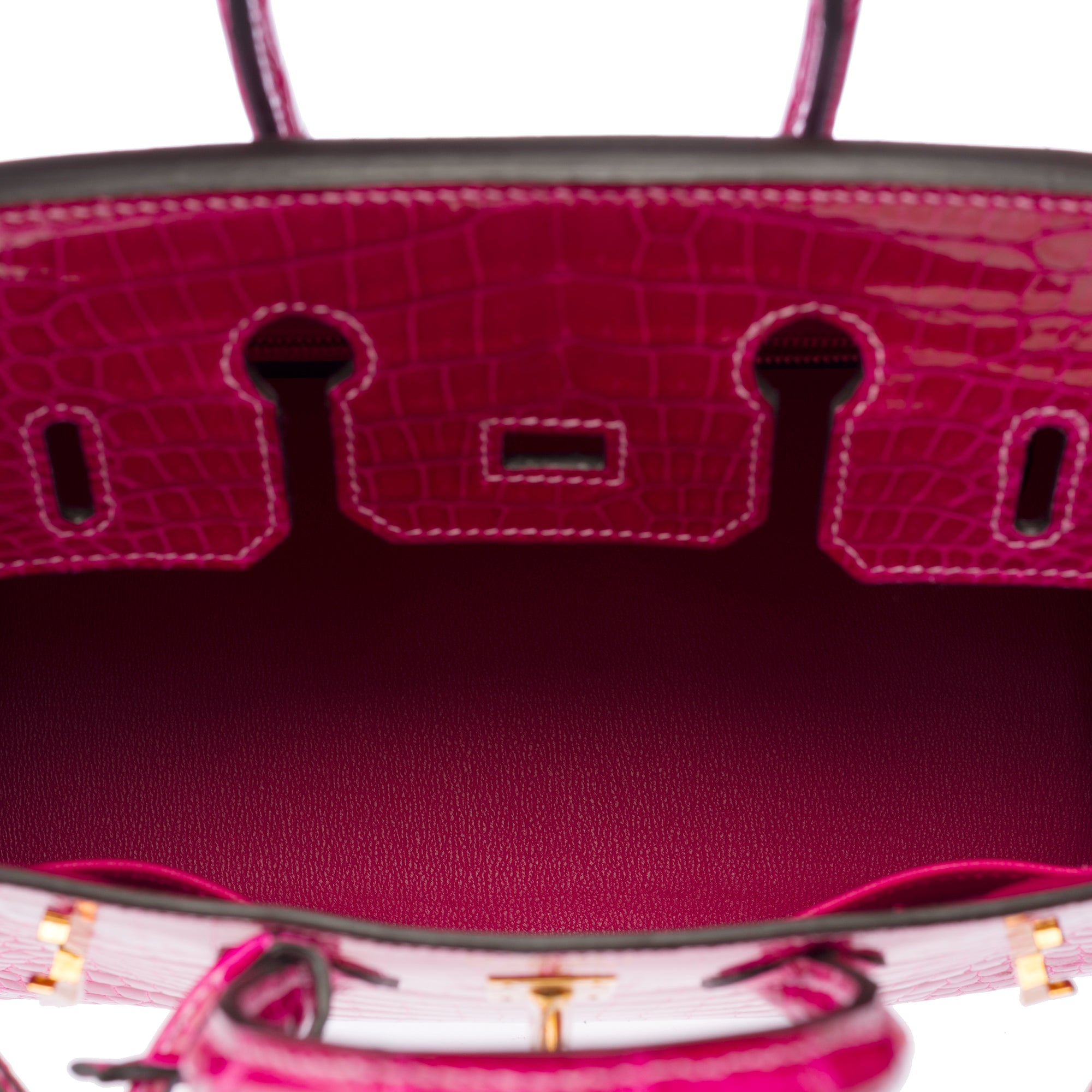 Sac HERMES Birkin 25 en Cuirs exotiques Rose - 103600
