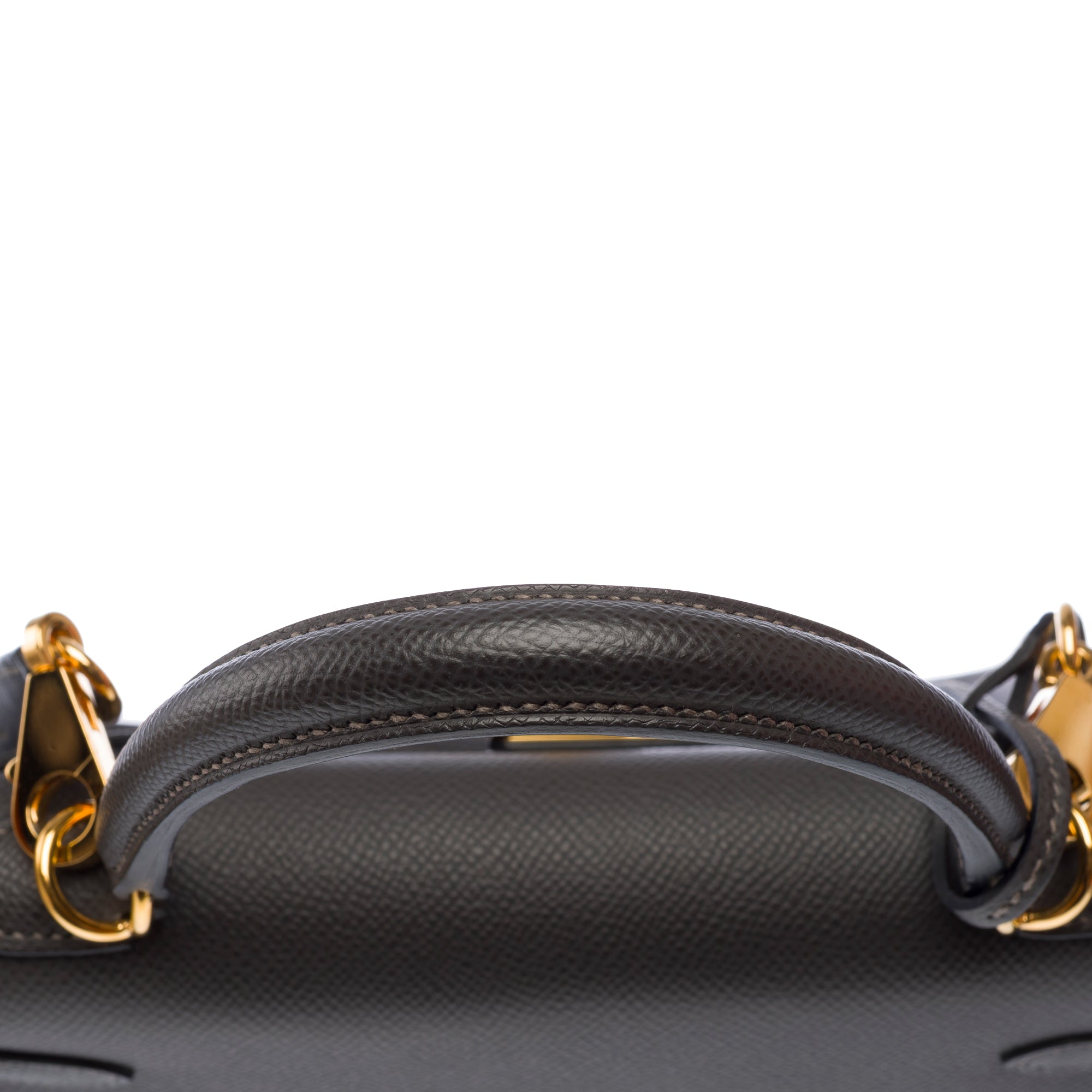 Sac HERMES Kelly 25 en Cuir Gris - 103628