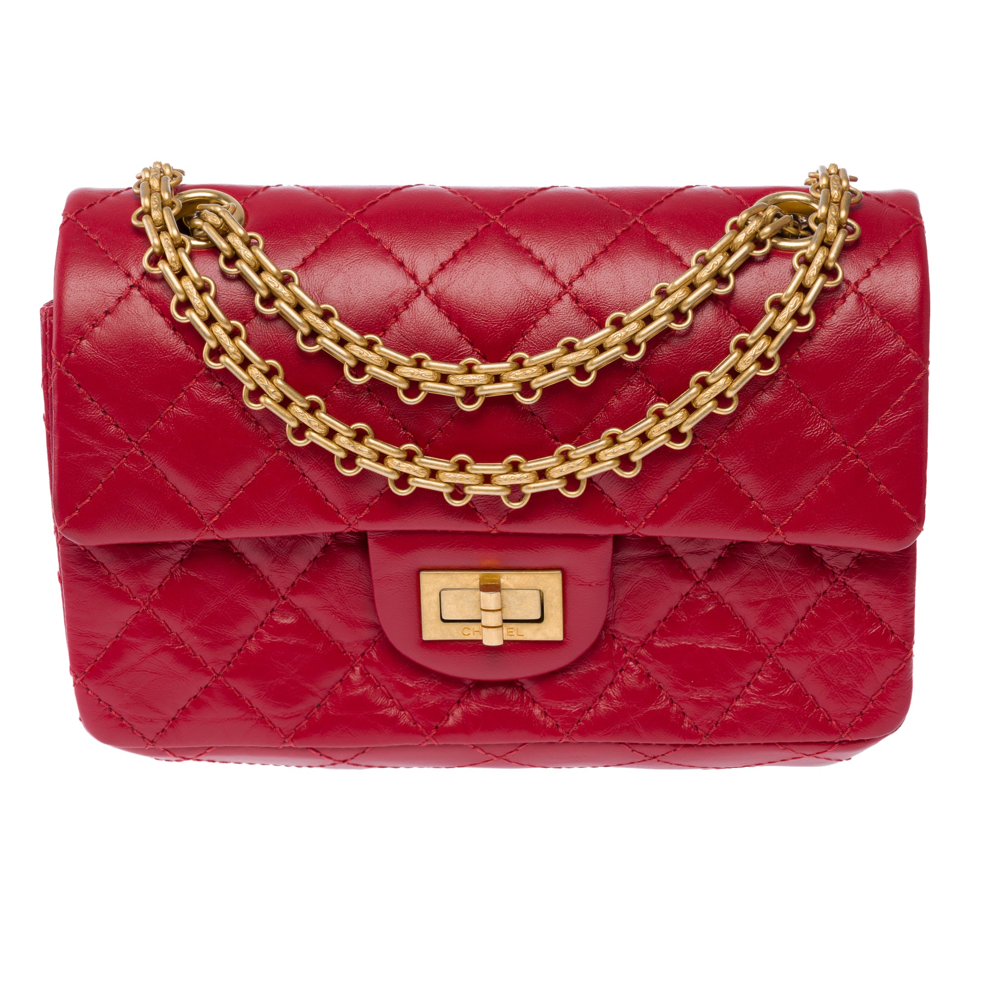 Sac CHANEL 2.55 en Cuir Rouge - 103635