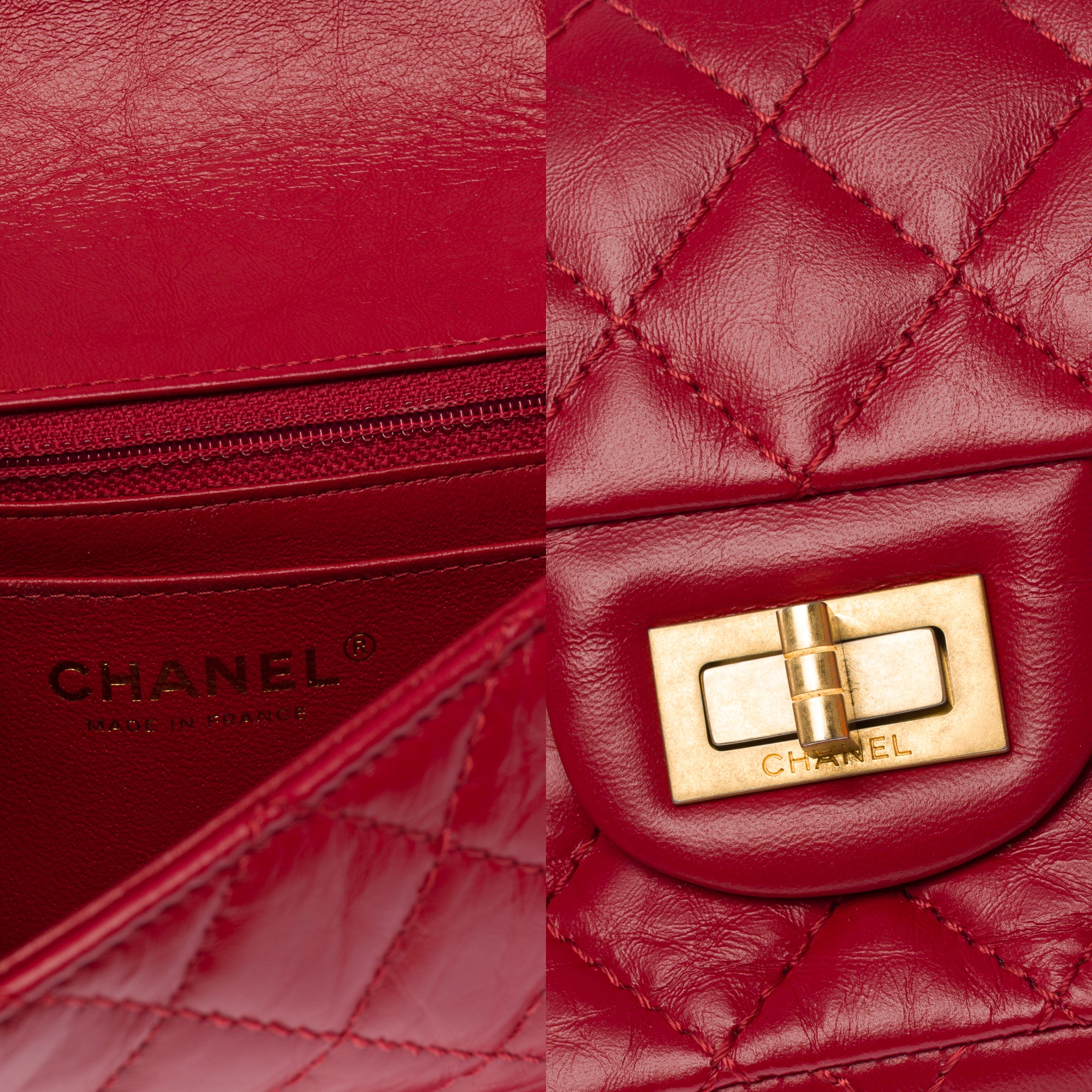 Sac CHANEL 2.55 en Cuir Rouge - 103635