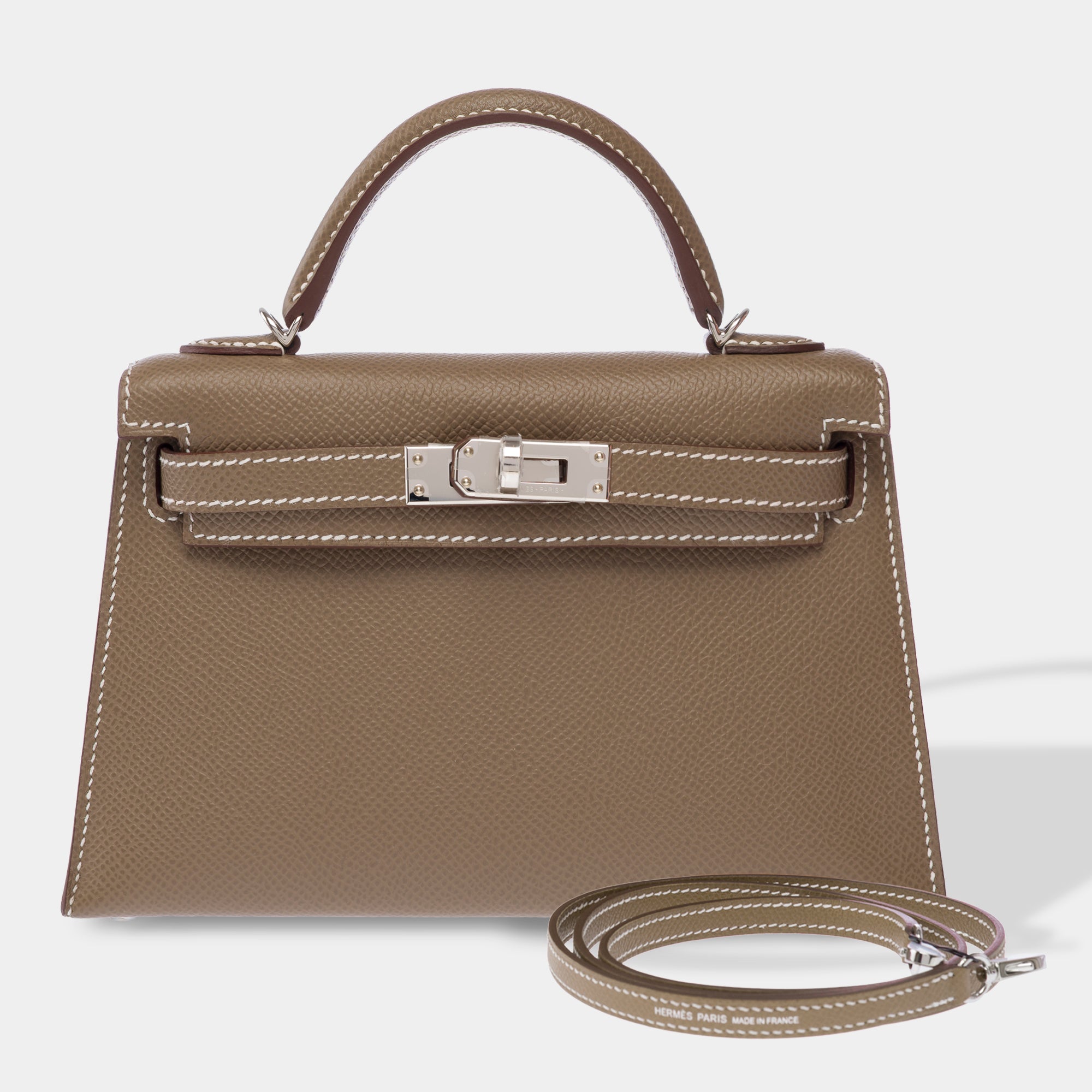 Sac HERMES Kelly Mini en Cuir Étoupe - 103650