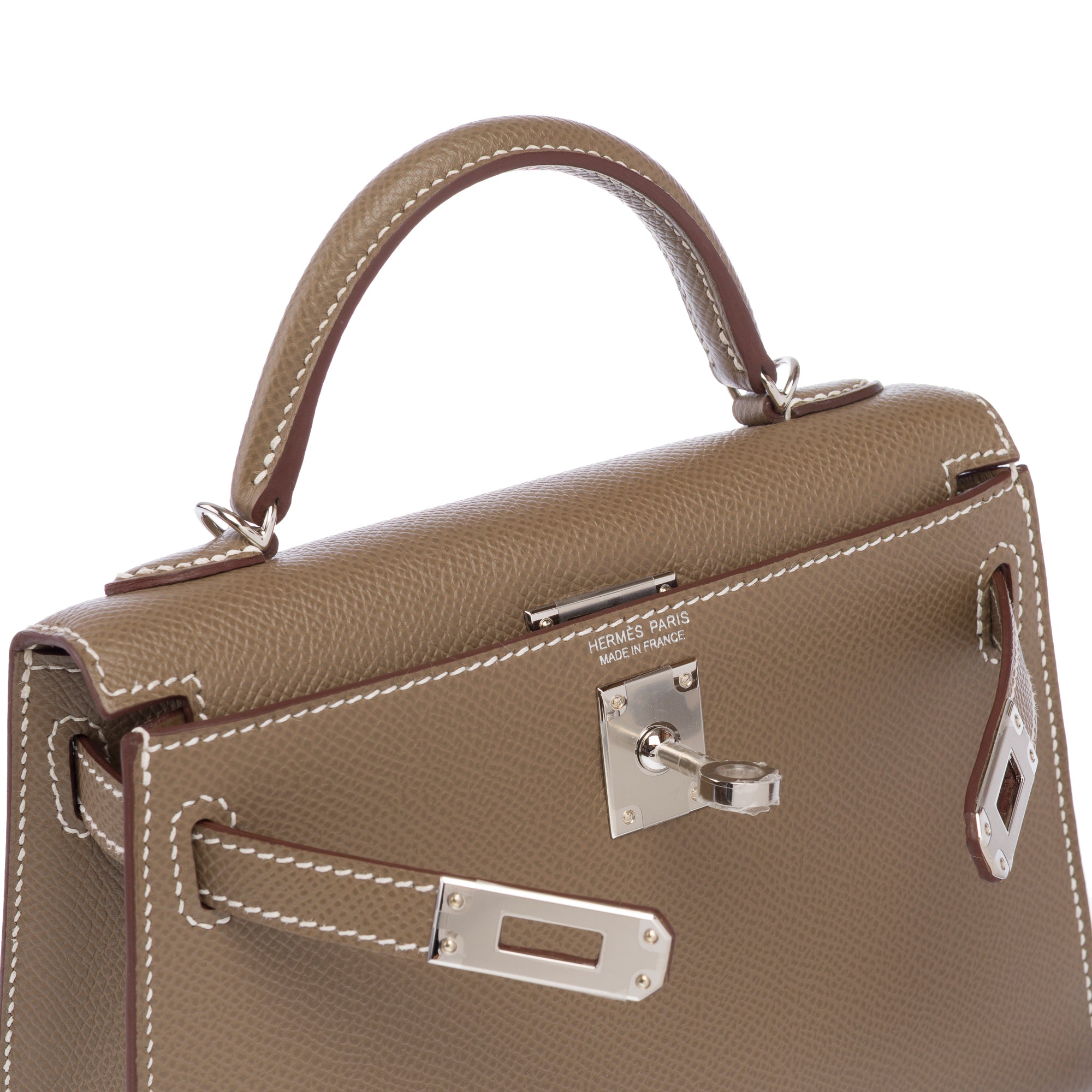 Sac HERMES Kelly Mini en Cuir Étoupe - 103650