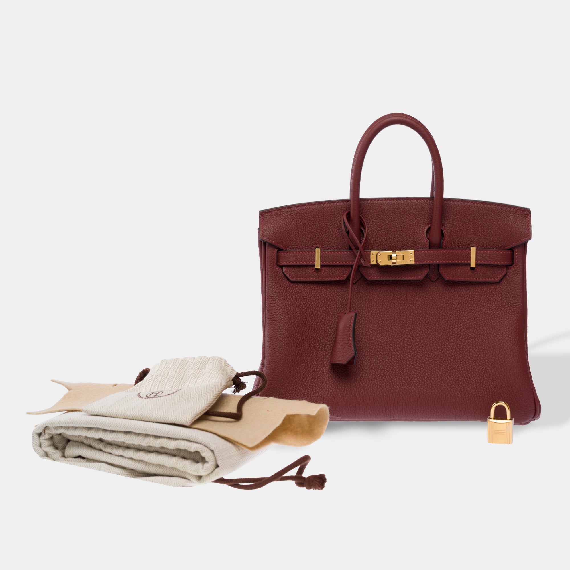 Sac HERMES Birkin 25 en Cuir Rouge - 103651