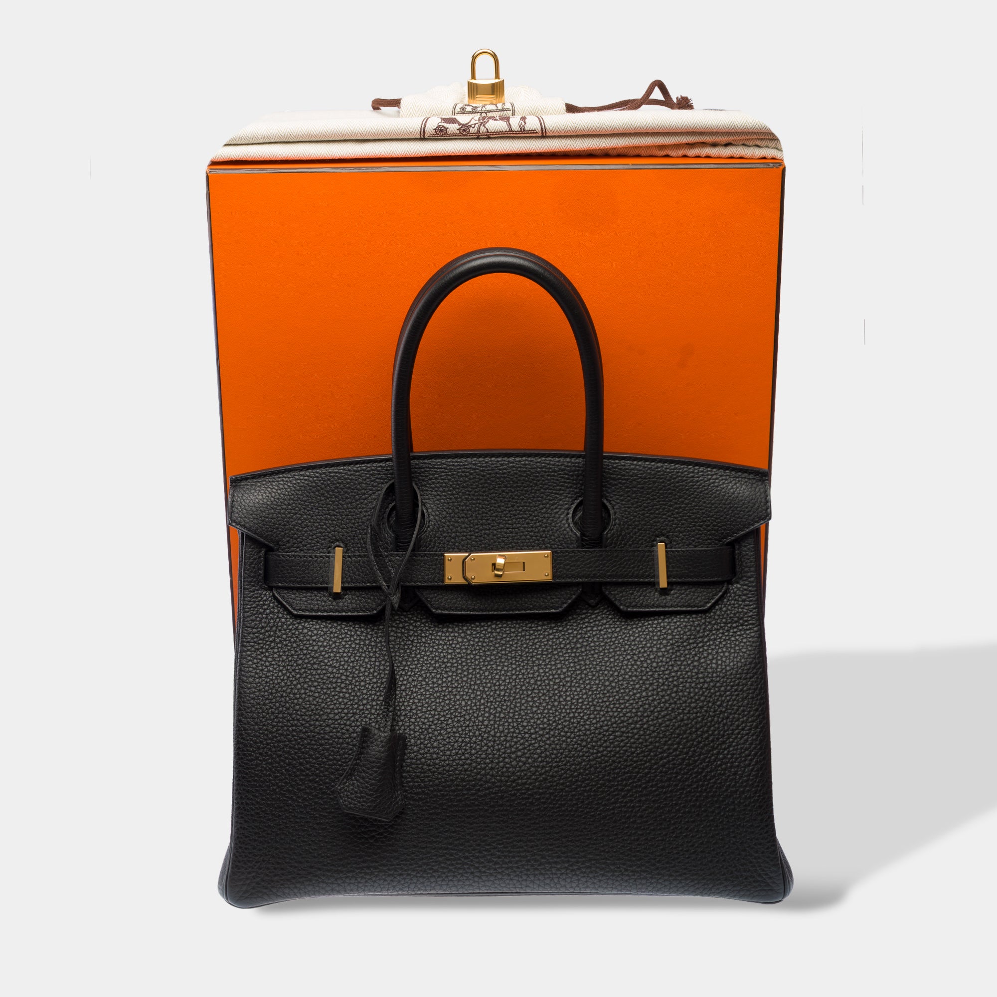 Sac HERMES Birkin 30 en Cuir Noir - 103654