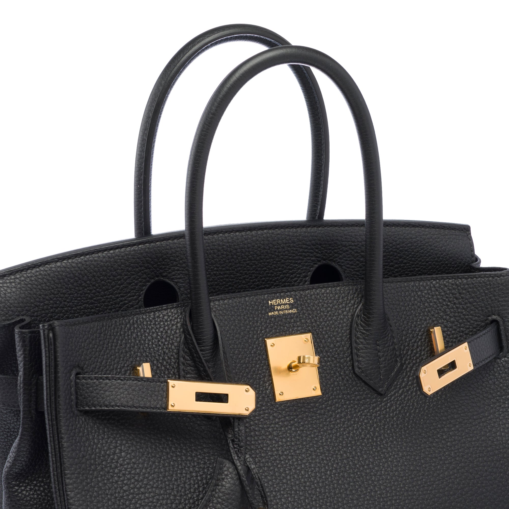 Sac HERMES Birkin 30 en Cuir Noir - 103654