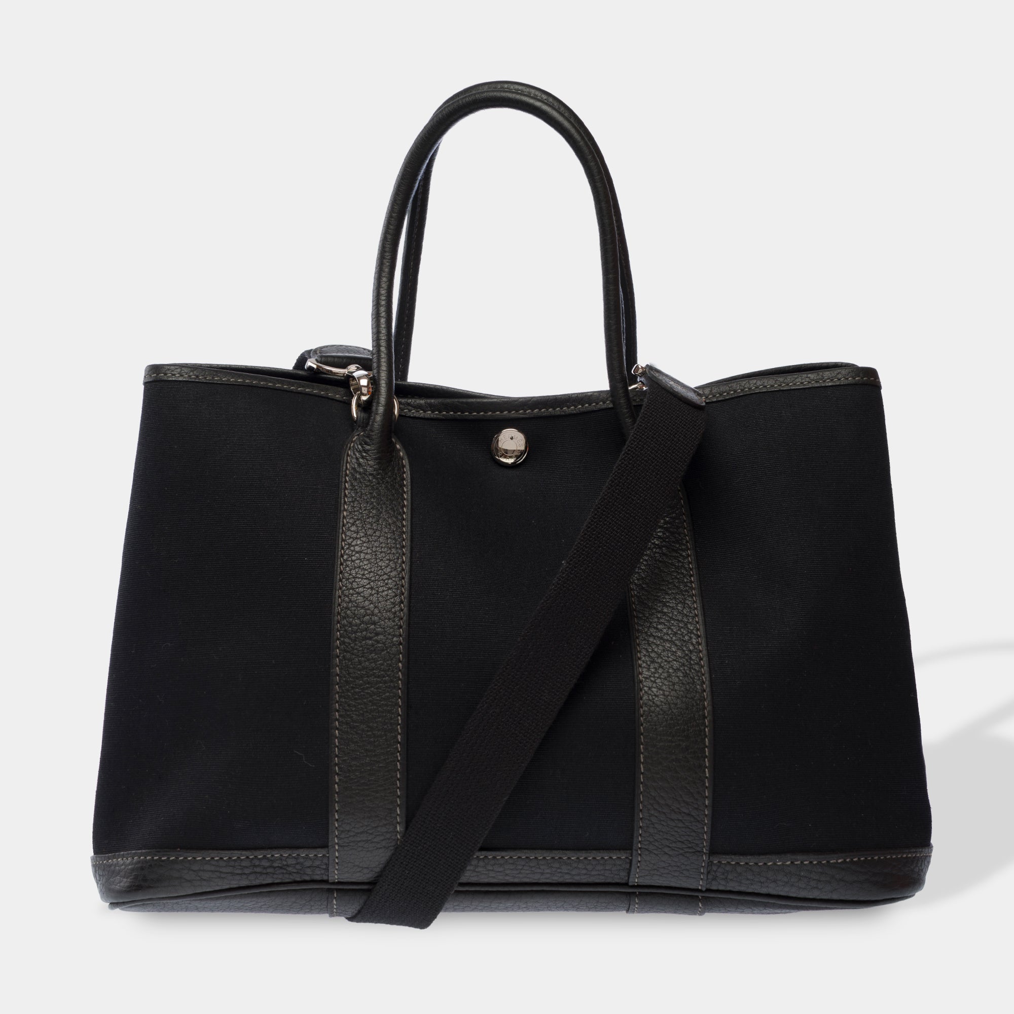 Sac HERMES Garden Party en Toile Noir - 103608