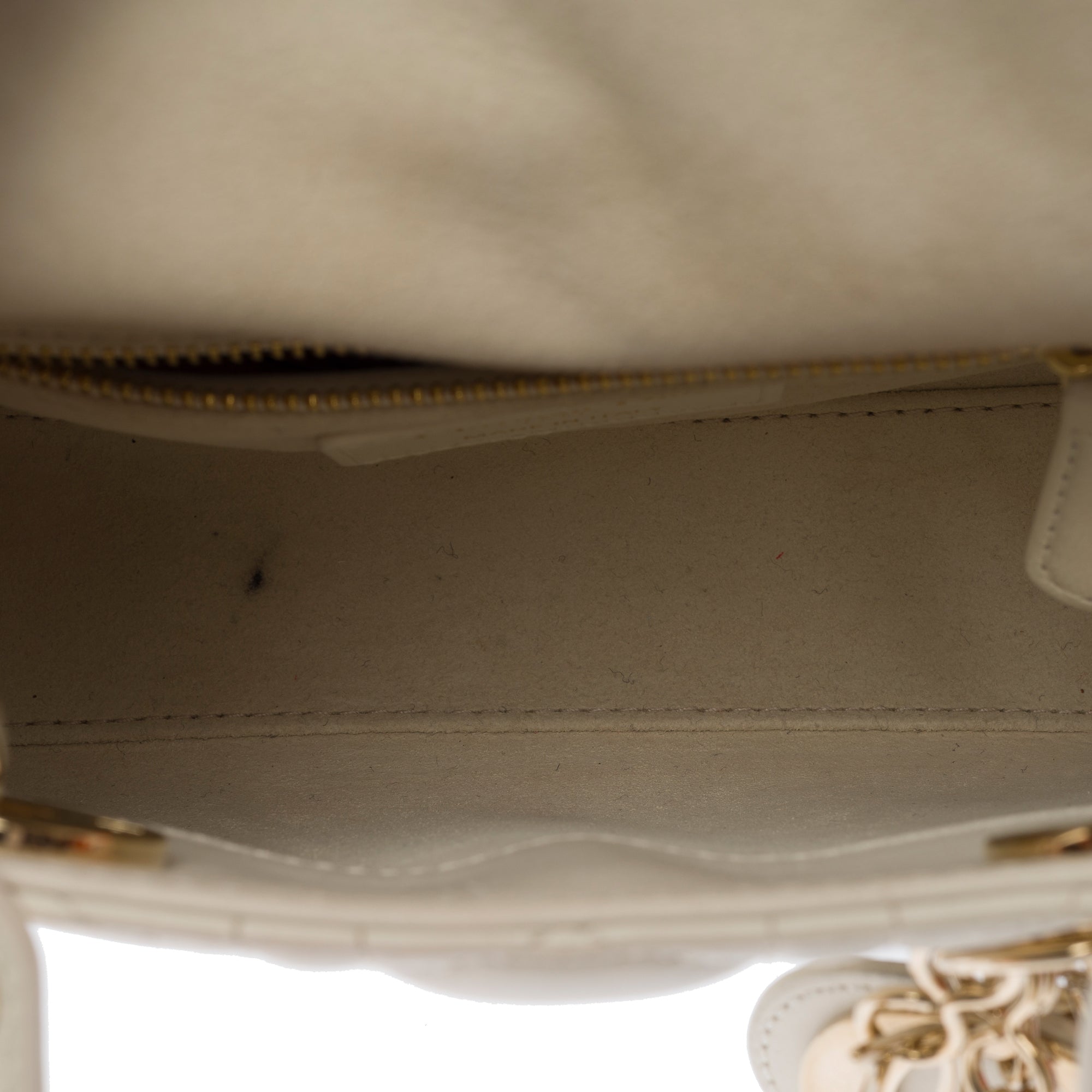 Sac DIOR Lady Dior en Cuir Blanc - 103634