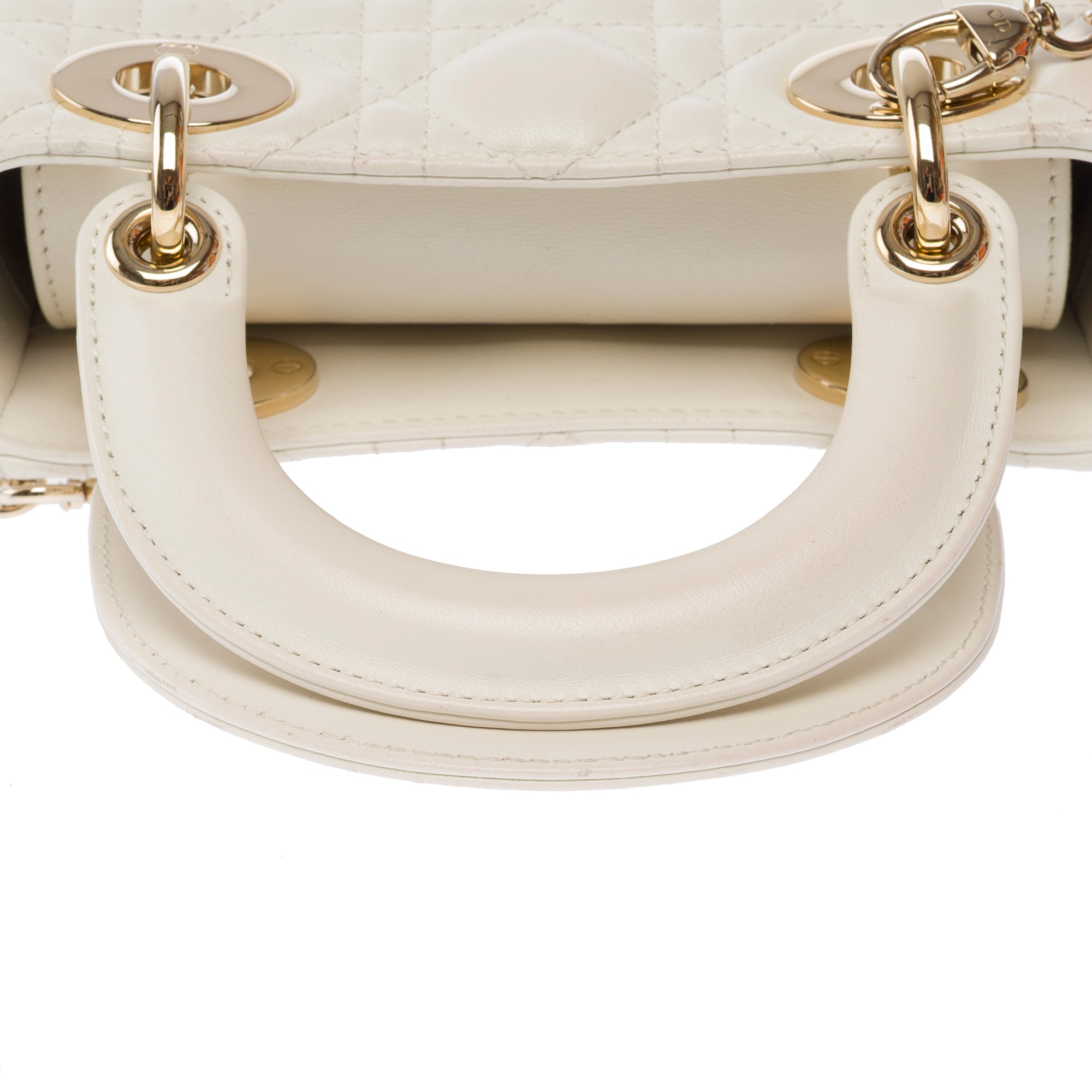 Sac DIOR Lady Dior en Cuir Blanc - 103634