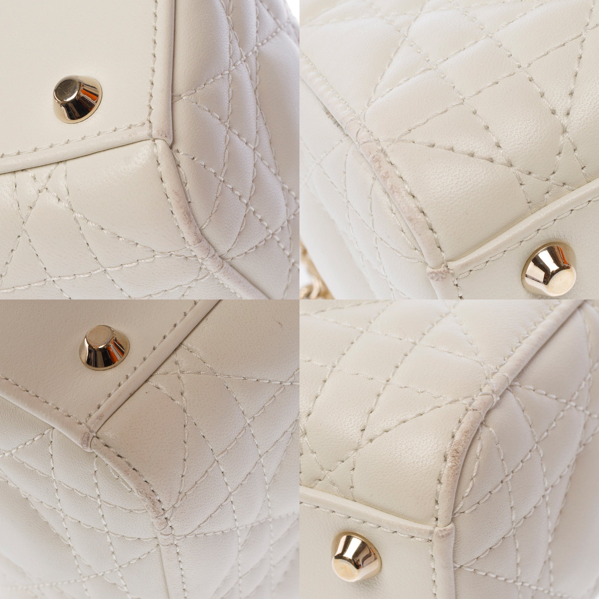 Sac DIOR Lady Dior en Cuir Blanc - 103634