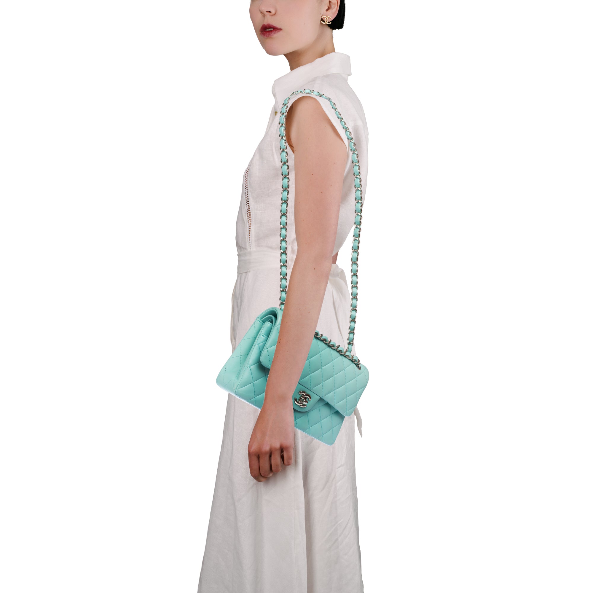 Sac CHANEL Timeless/Classique en Cuir Bleu - 103636