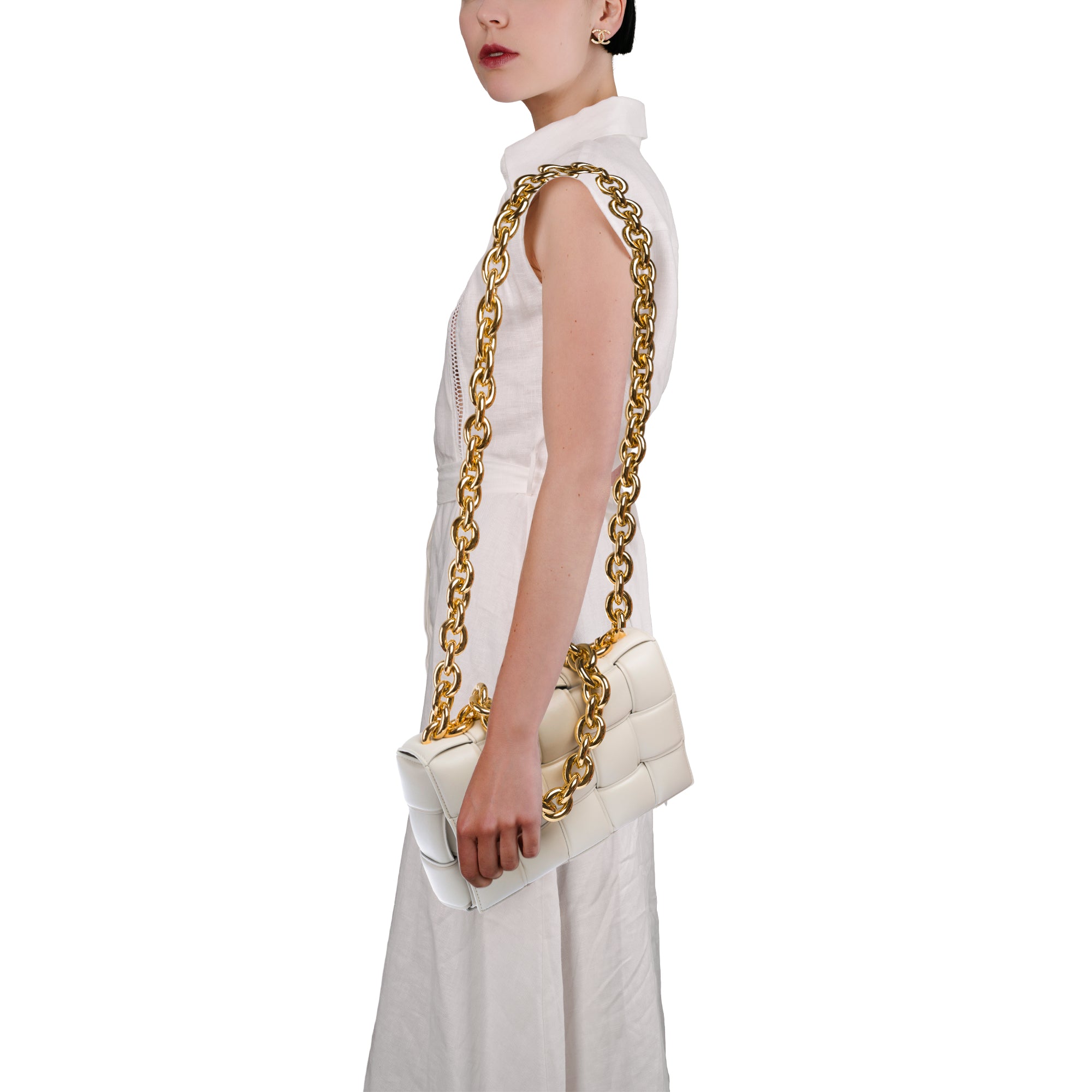 Sac BOTTEGA VENETA Cassette en Cuir Blanc - 103639