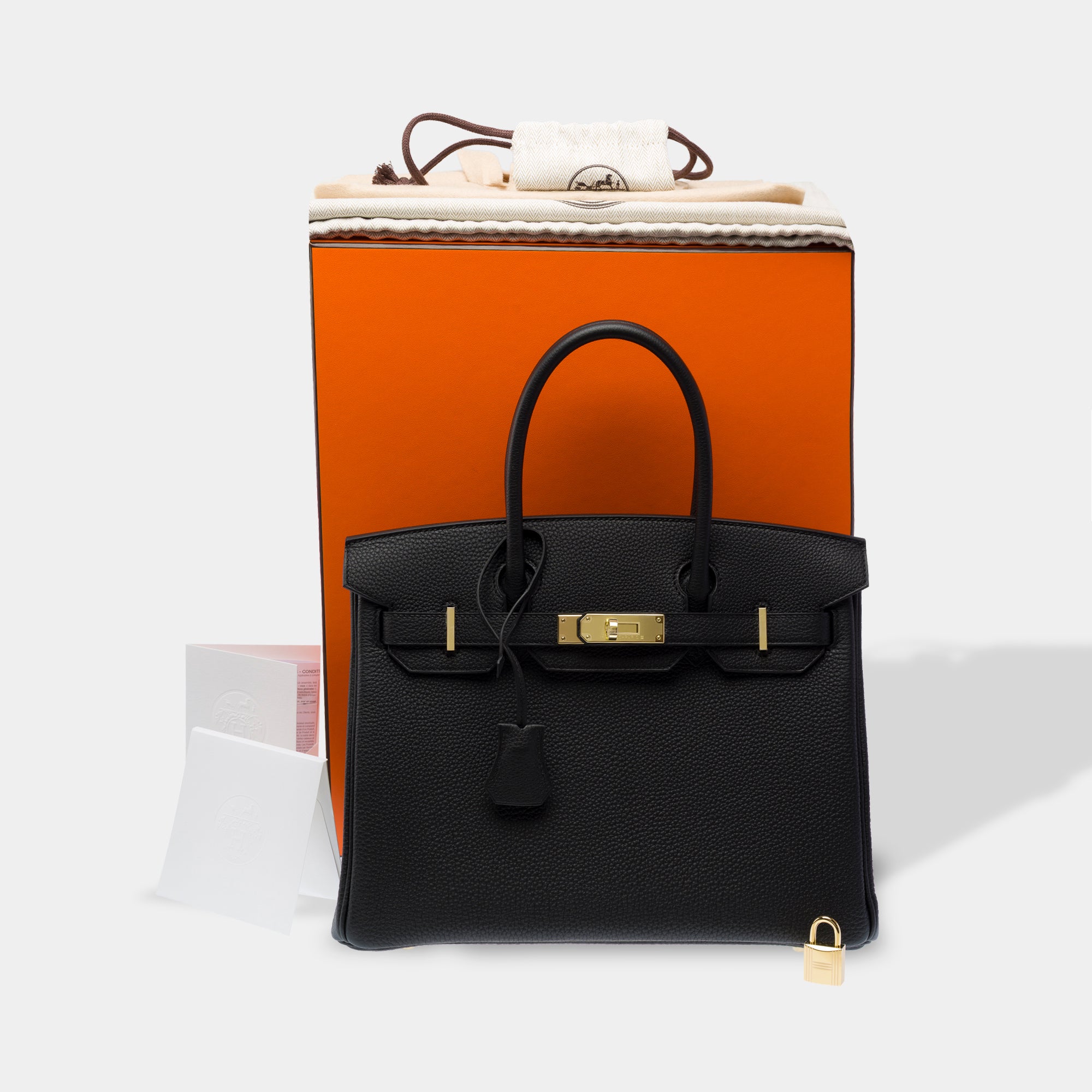Sac HERMES Birkin 30 en Cuir Noir - 103654