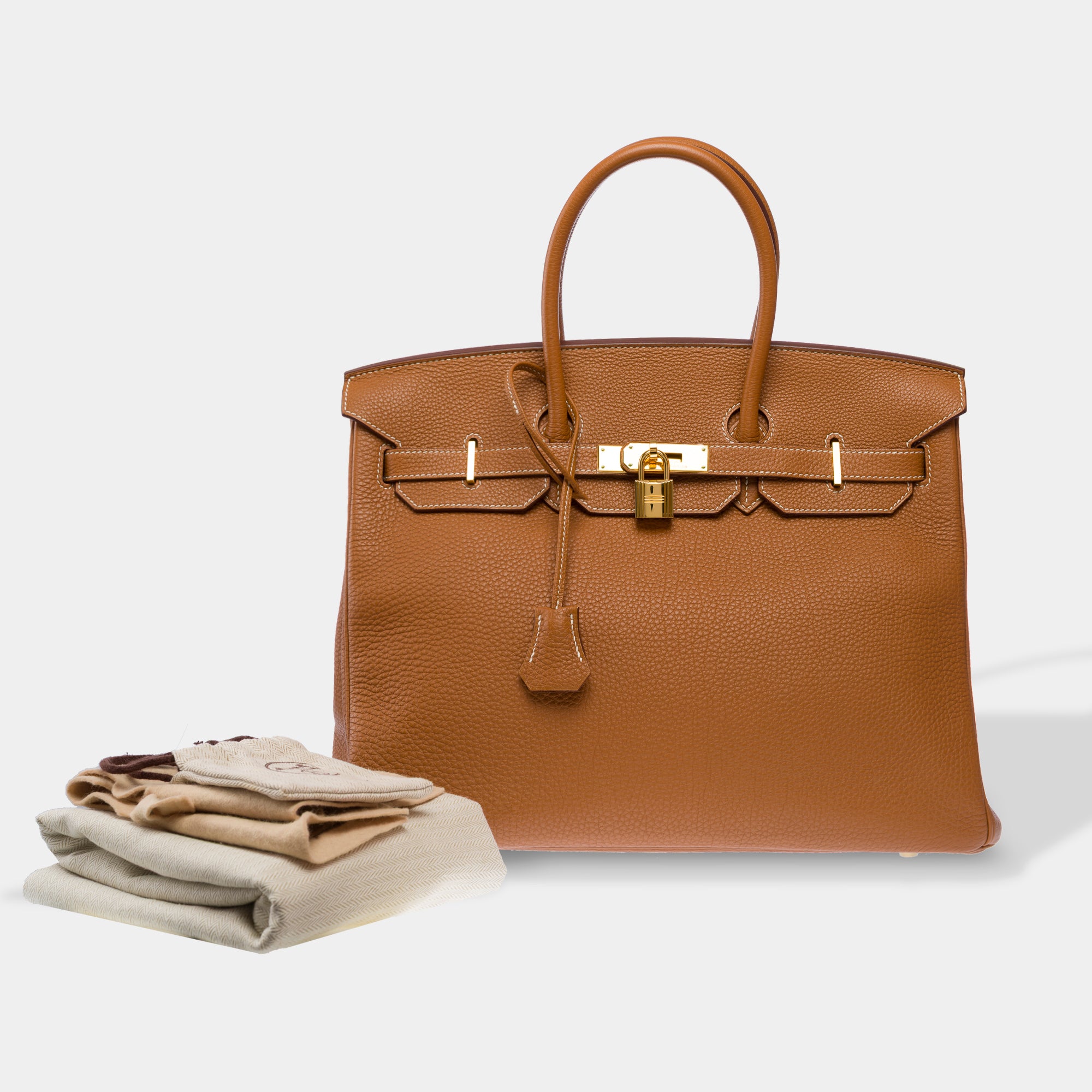 Sac HERMES Birkin 35 en Cuir Doré - 103647