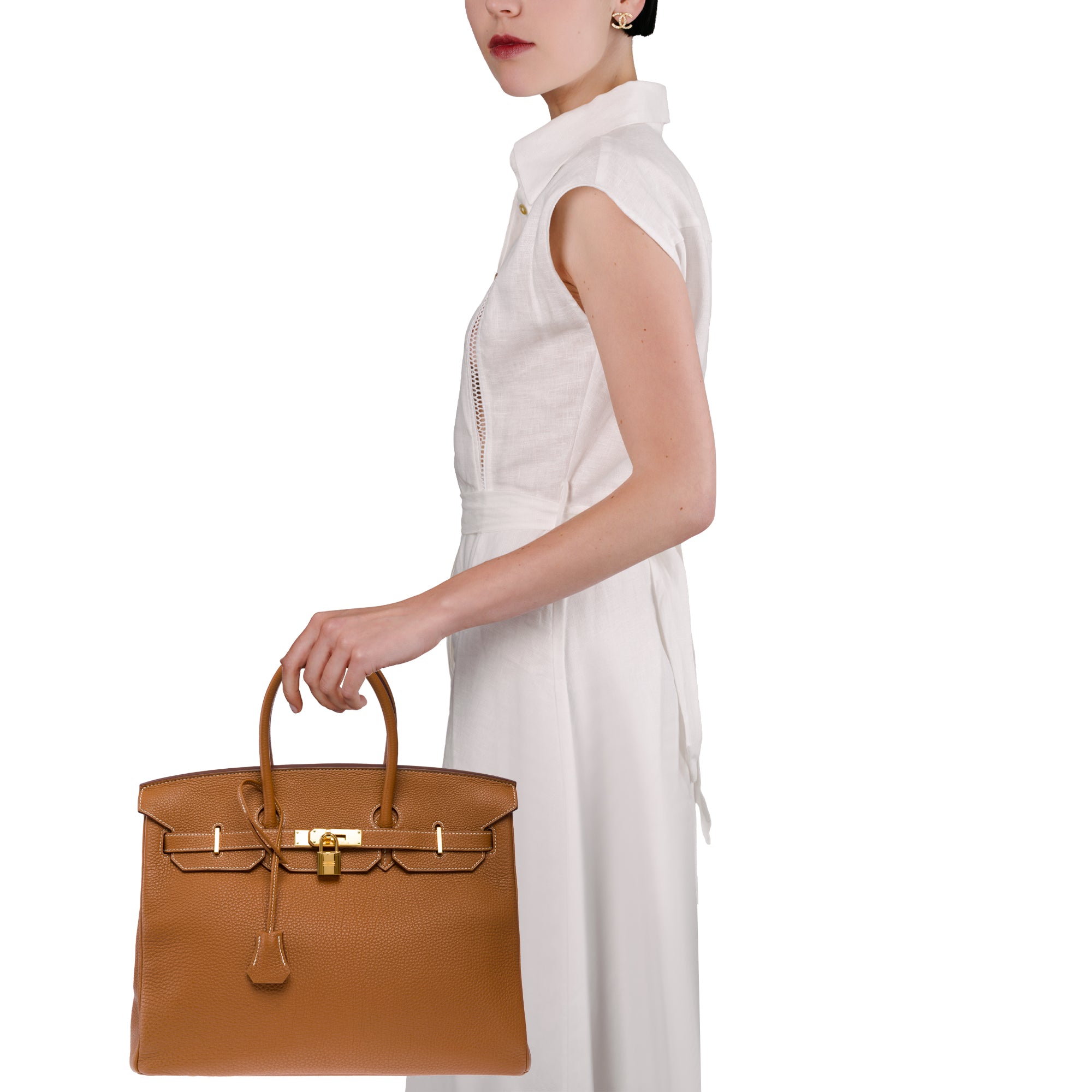 Sac HERMES Birkin 35 en Cuir Doré - 103647