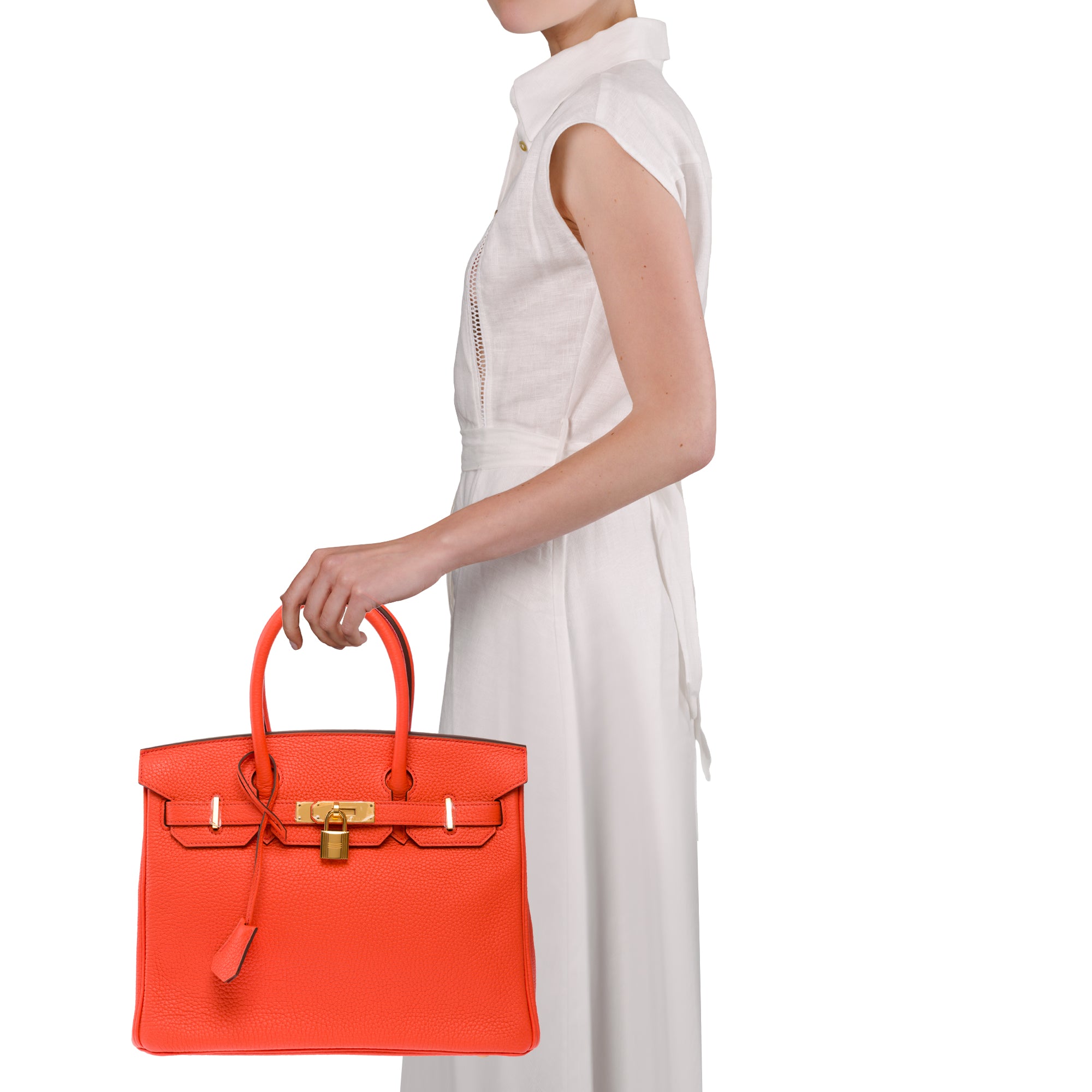Sac HERMES Birkin 30 en Cuir Orange - 103648