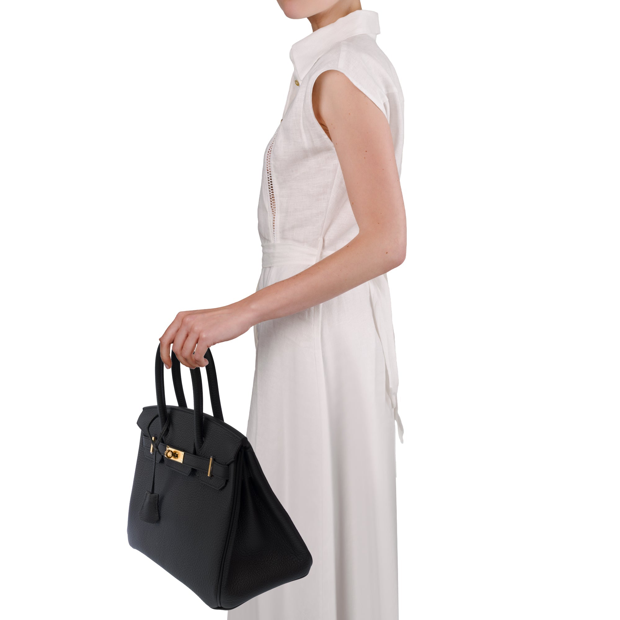 Sac HERMES Birkin 30 en Cuir Noir - 103652