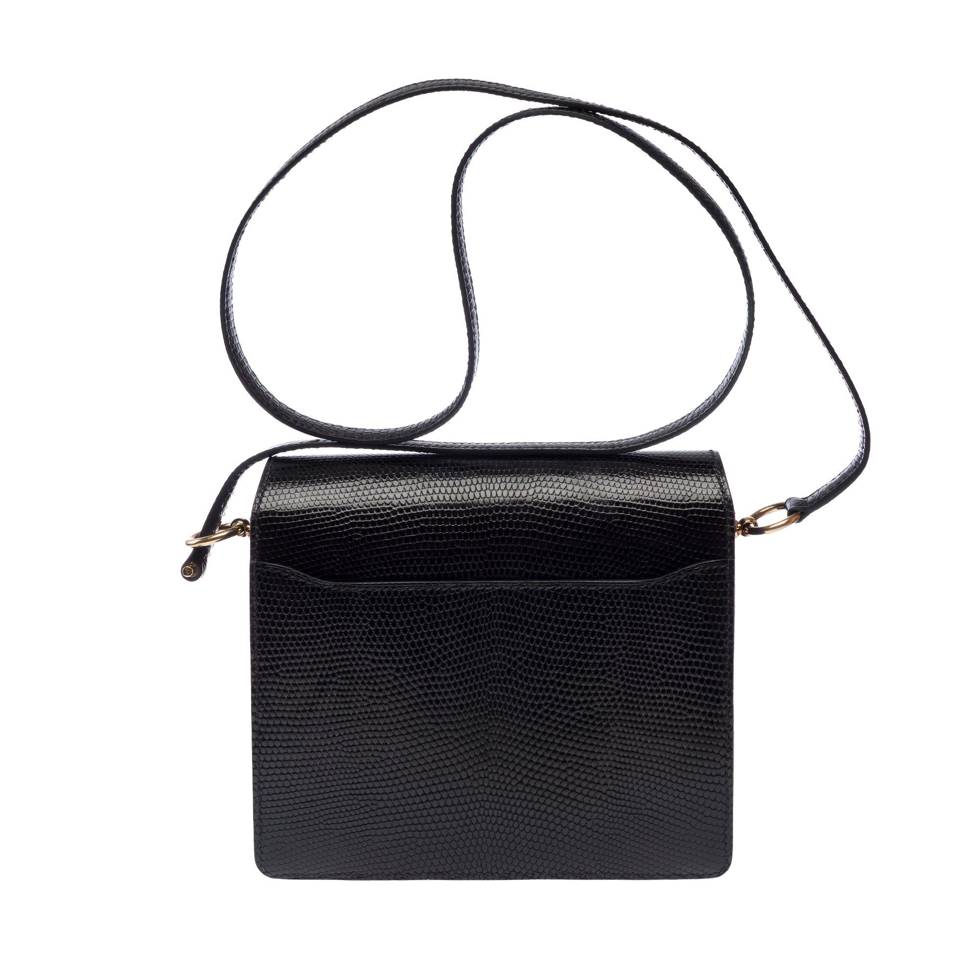 Sac HERMES Roulis en Lèzard Noir - 103657