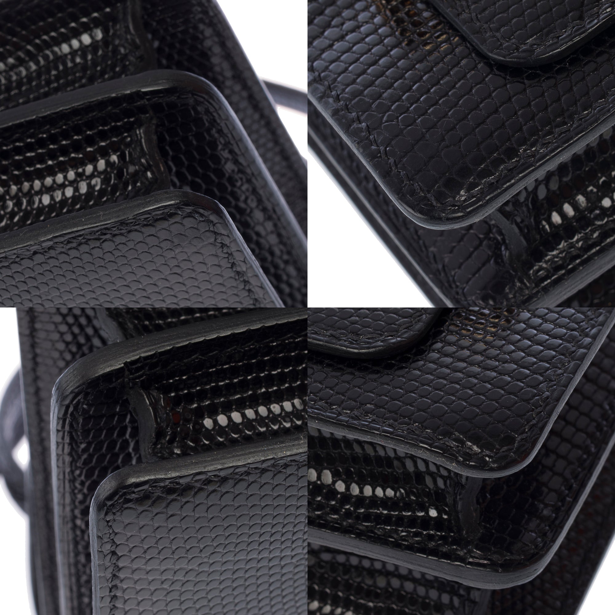 Sac HERMES Roulis en Lèzard Noir - 103657