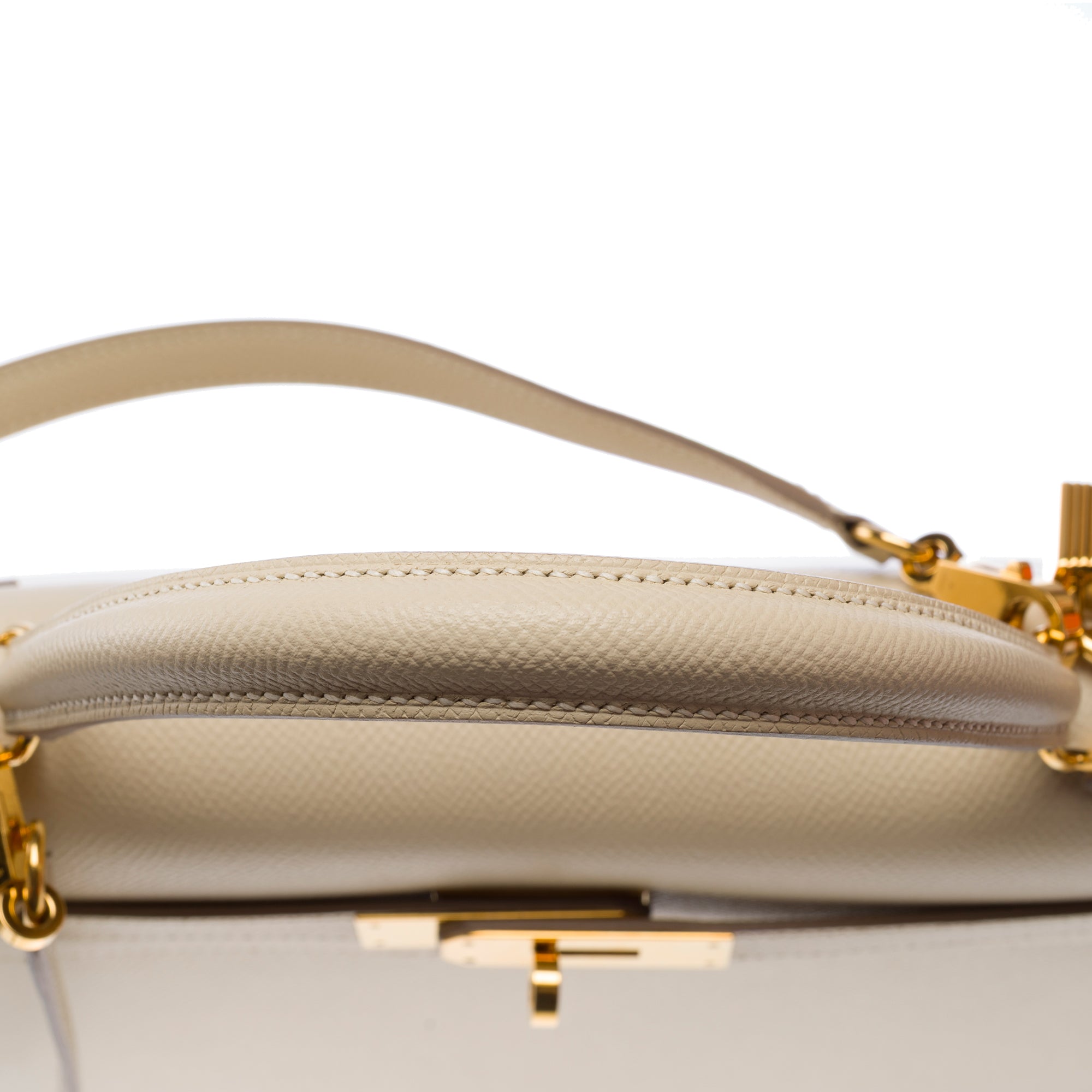 Sac HERMES Kelly 32 en Cuir Blanc - 103658