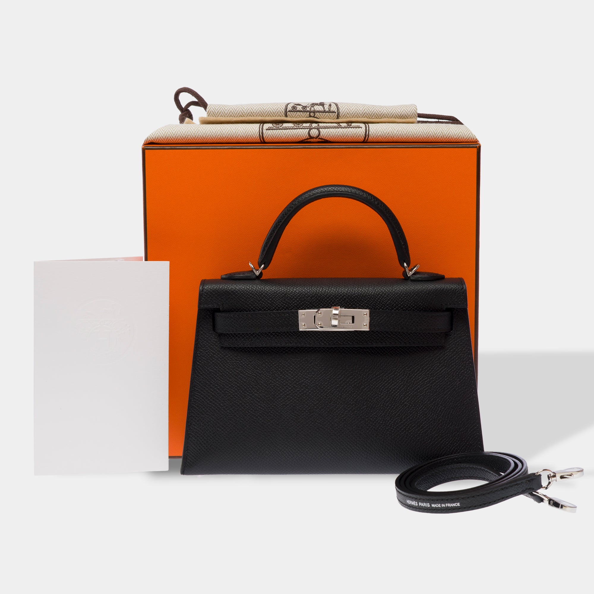 Sac HERMES Kelly Mini en Cuir Noir - 103660