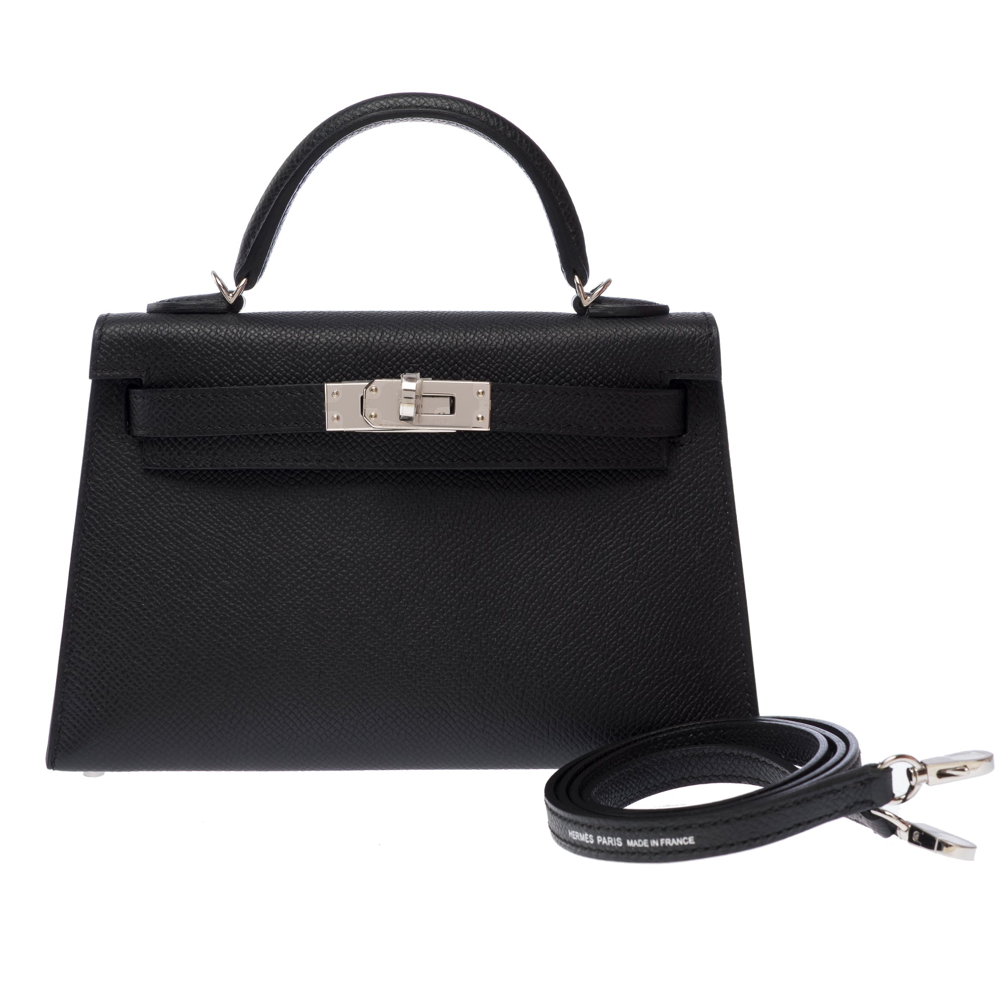 Sac HERMES Kelly Mini en Cuir Noir - 103660