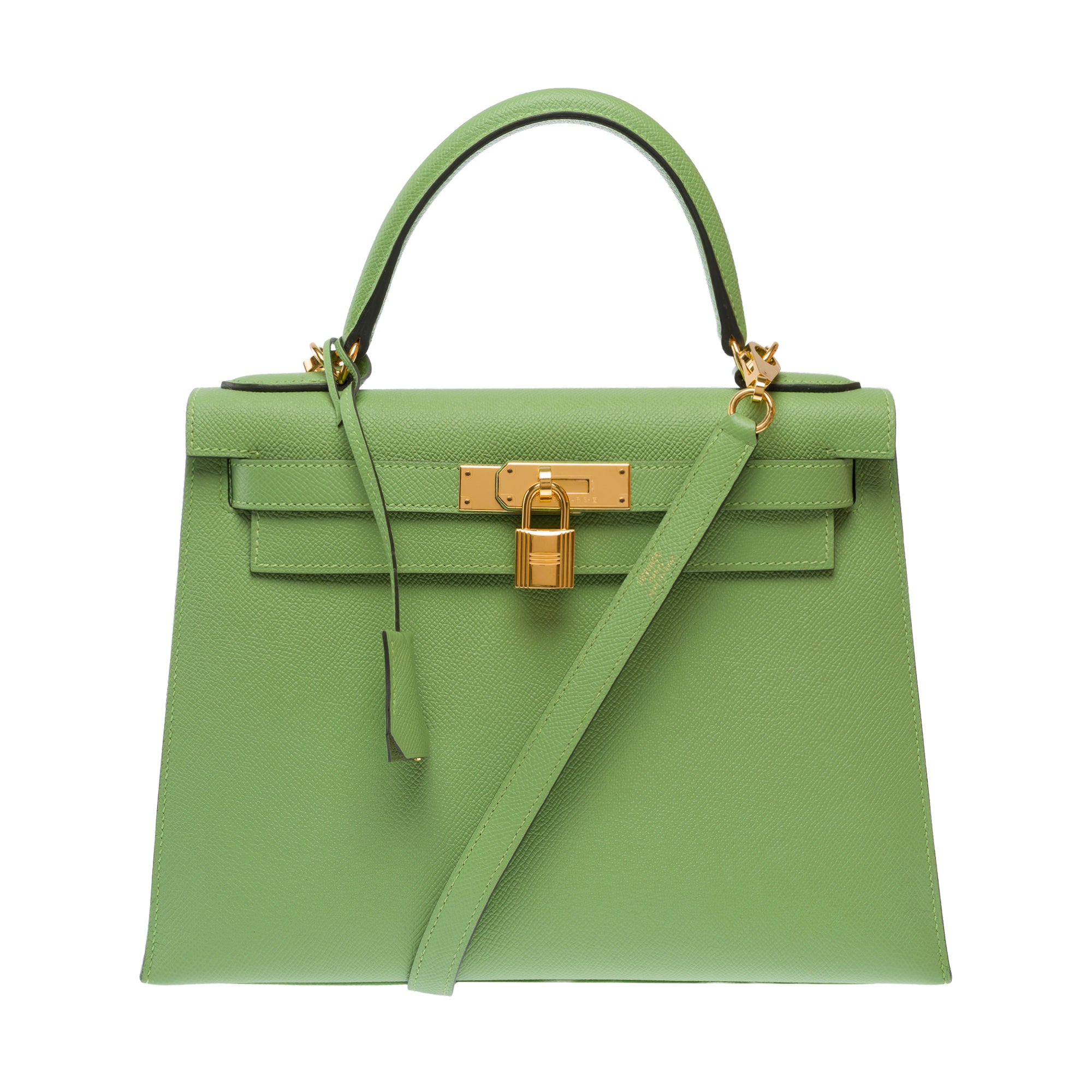 Sac HERMES Kelly 28 en Cuir Vert - 103667