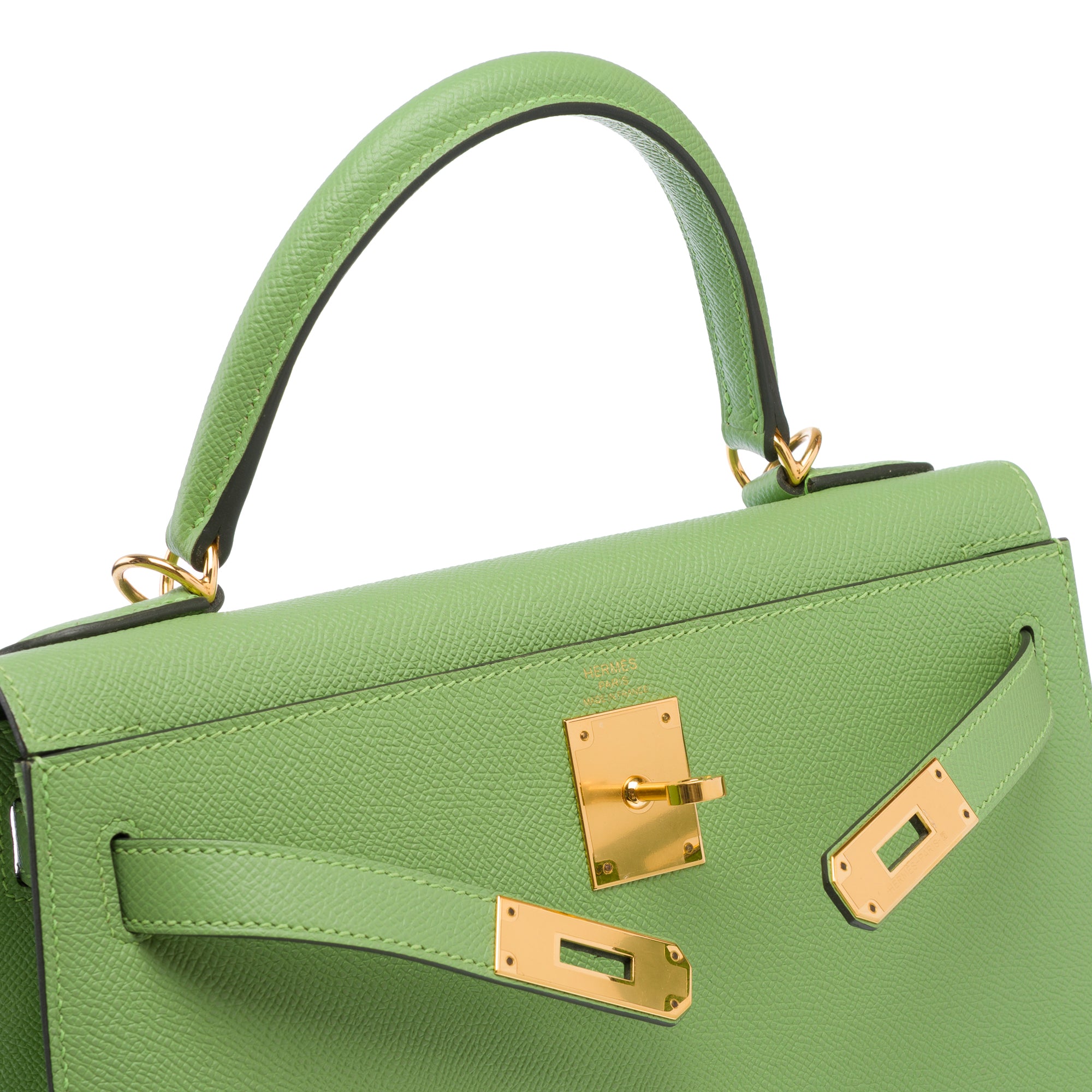 Sac HERMES Kelly 28 en Cuir Vert - 103667