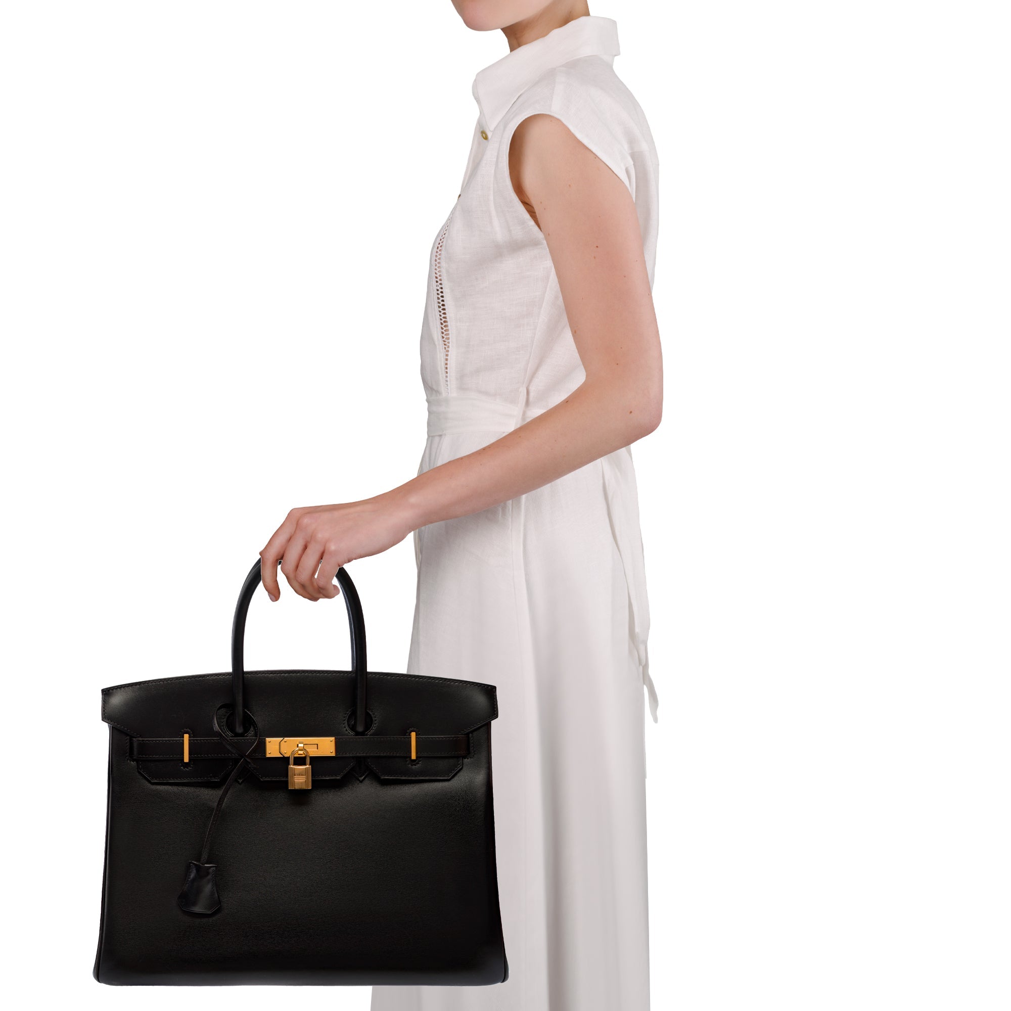 Sac HERMES Birkin 35 en Cuir Noir - 103674
