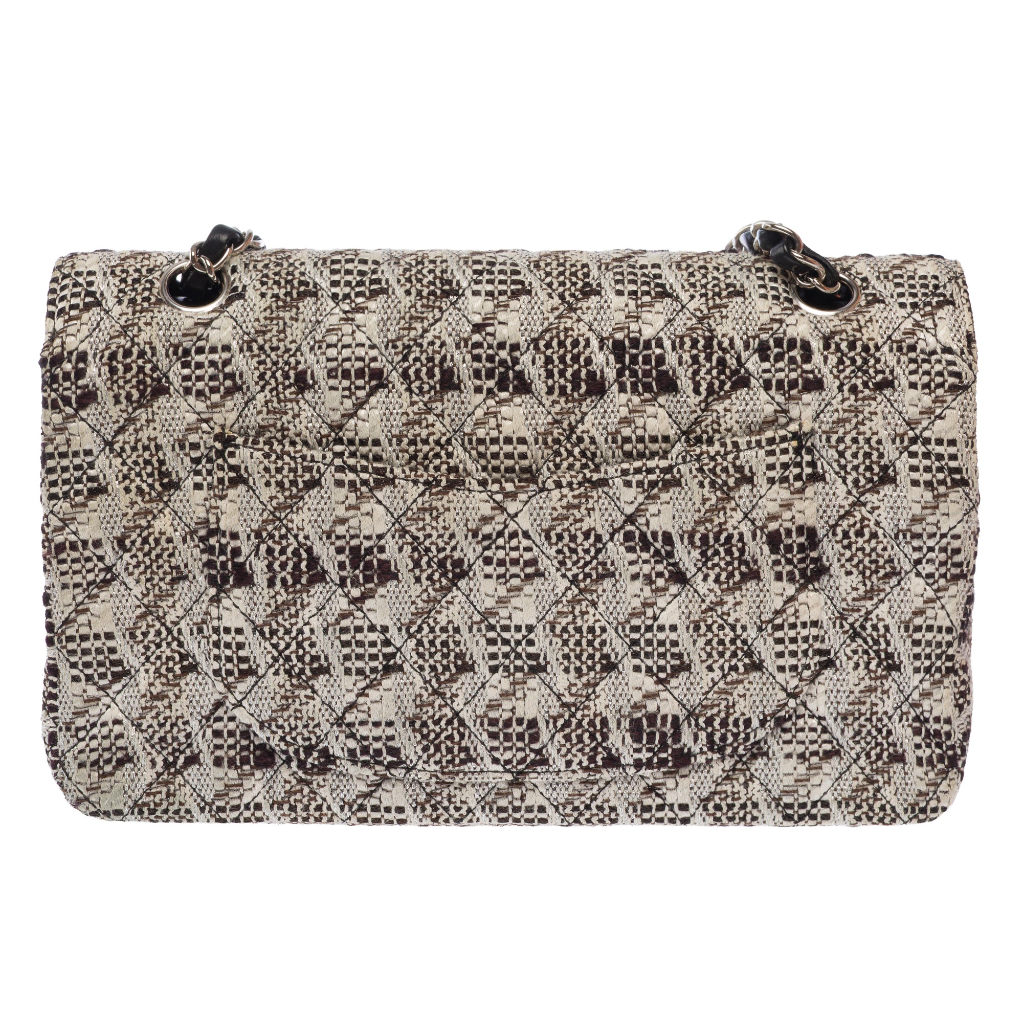 Sac CHANEL Timeless/Classique en Tweed Blanc - 103675