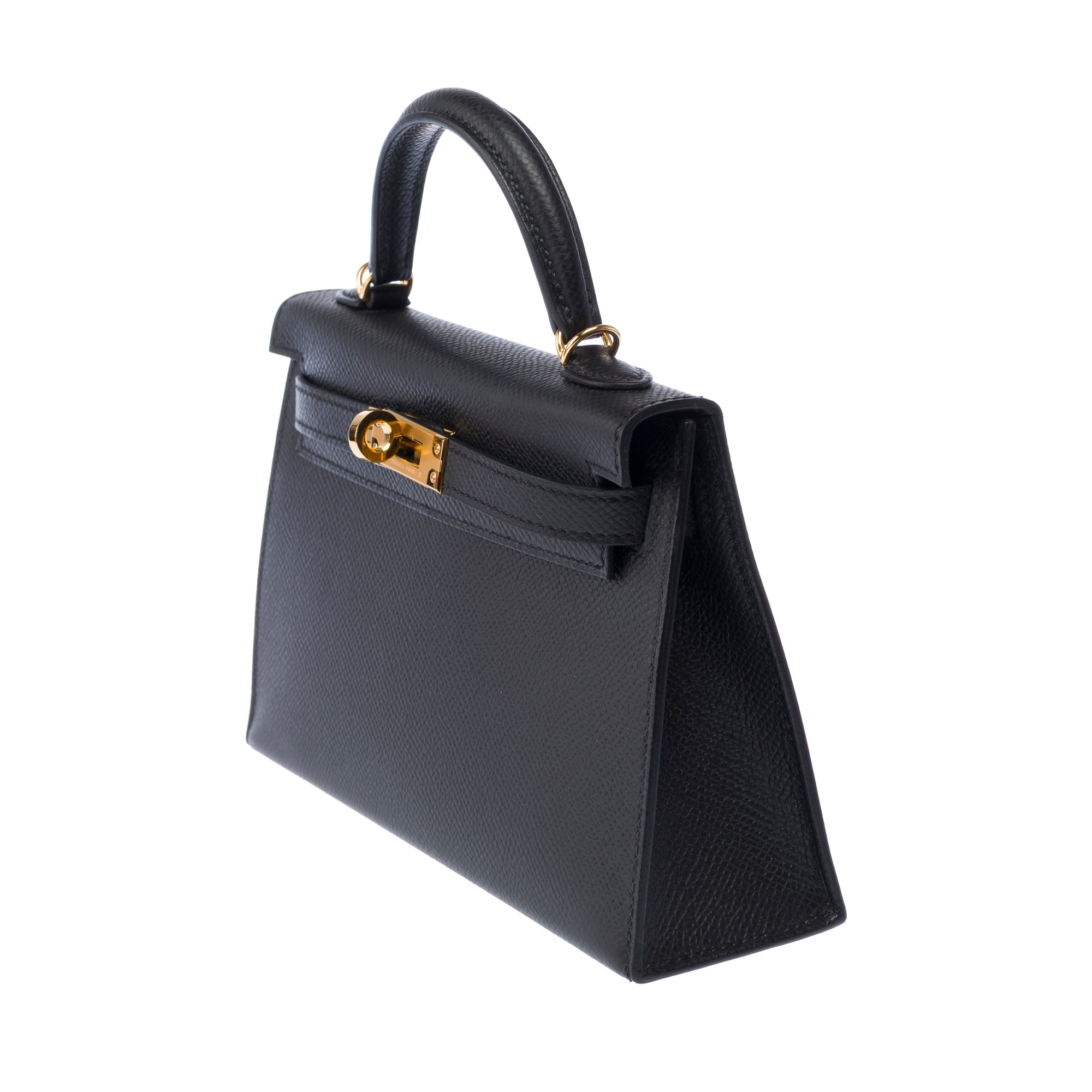 Sac HERMES Kelly Mini en Cuir Noir - 103688