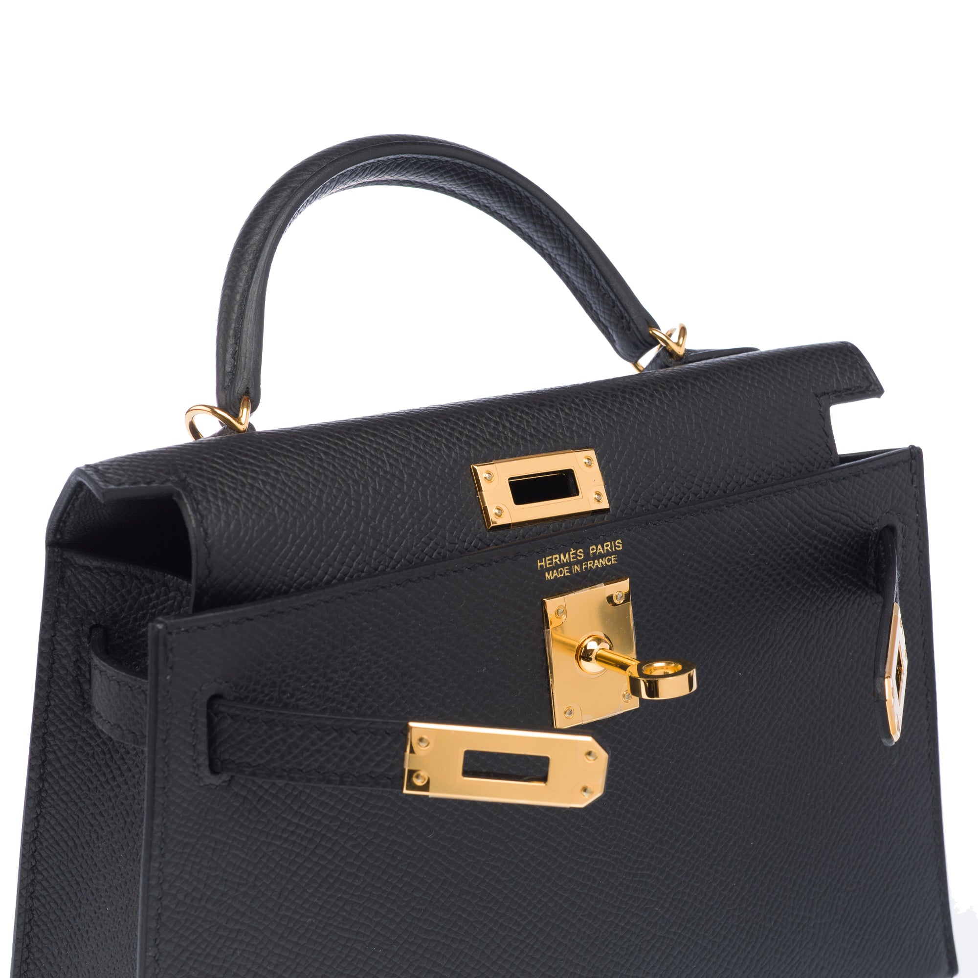 Sac HERMES Kelly Mini en Cuir Noir - 103688