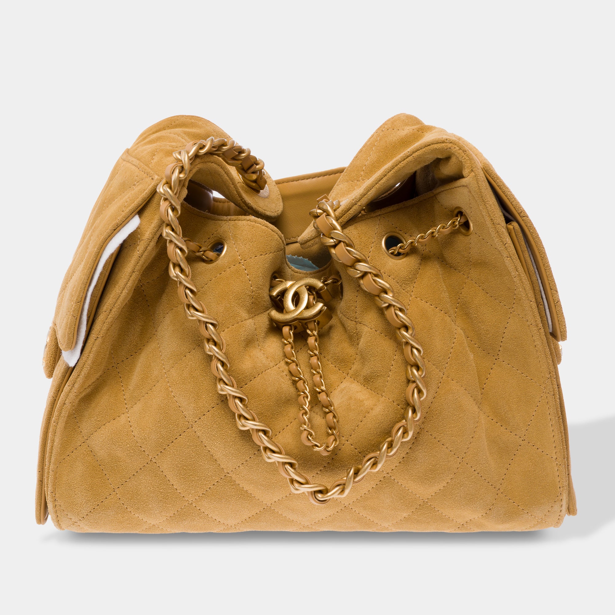 Sac CHANEL en Suède Beige - 103676