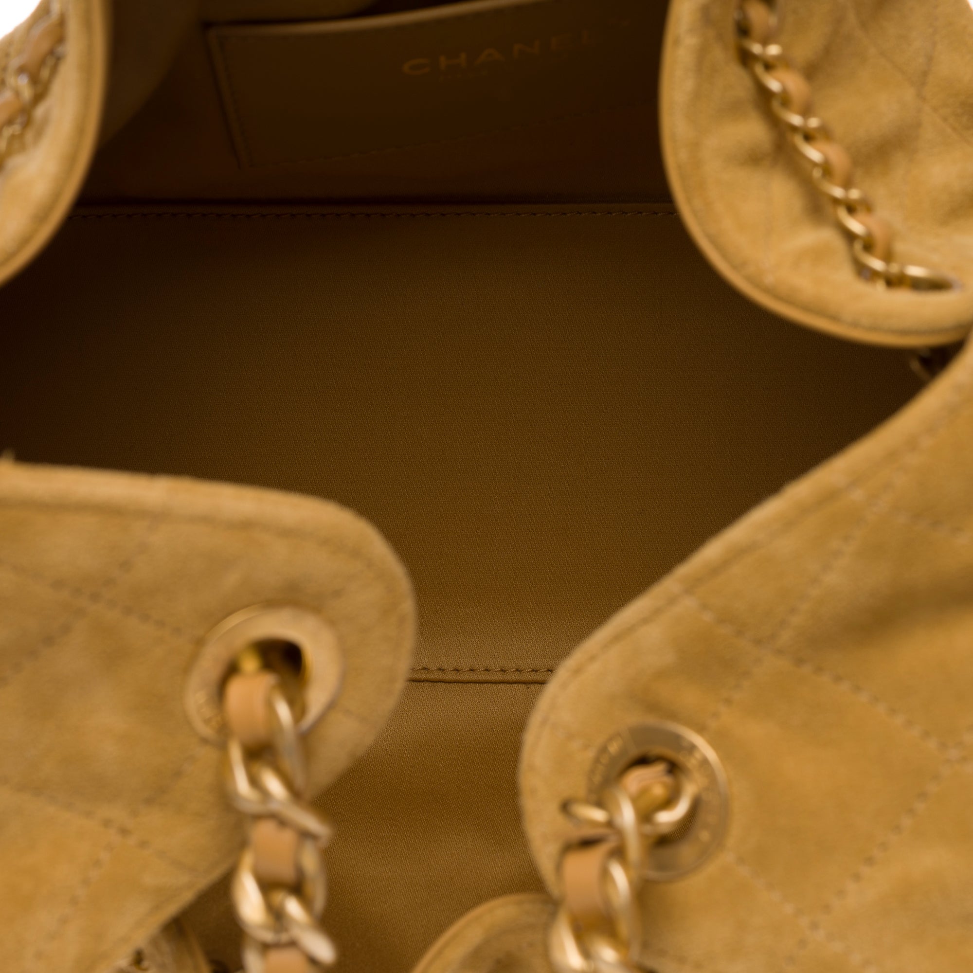 Sac CHANEL en Suède Beige - 103676