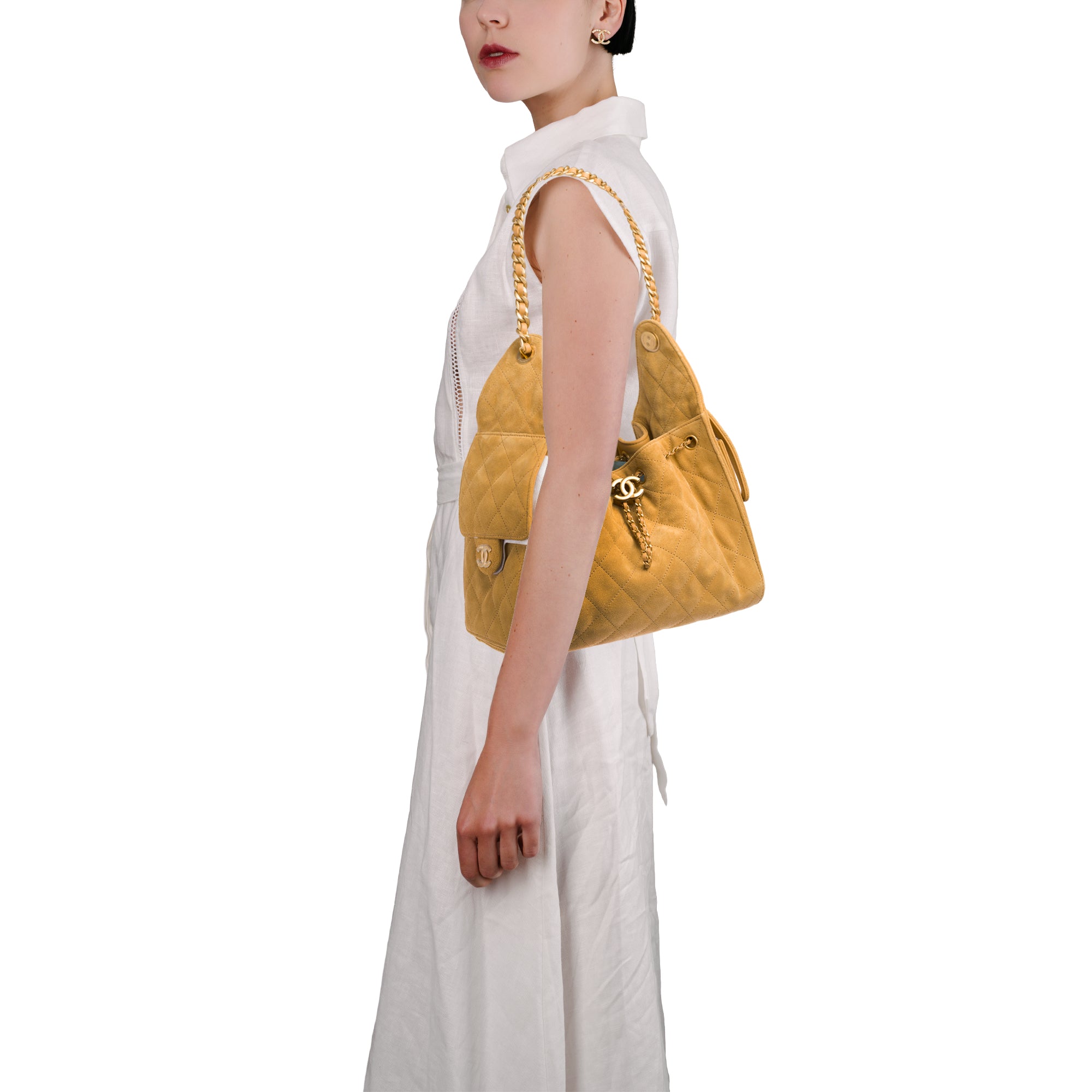 Sac CHANEL en Suède Beige - 103676