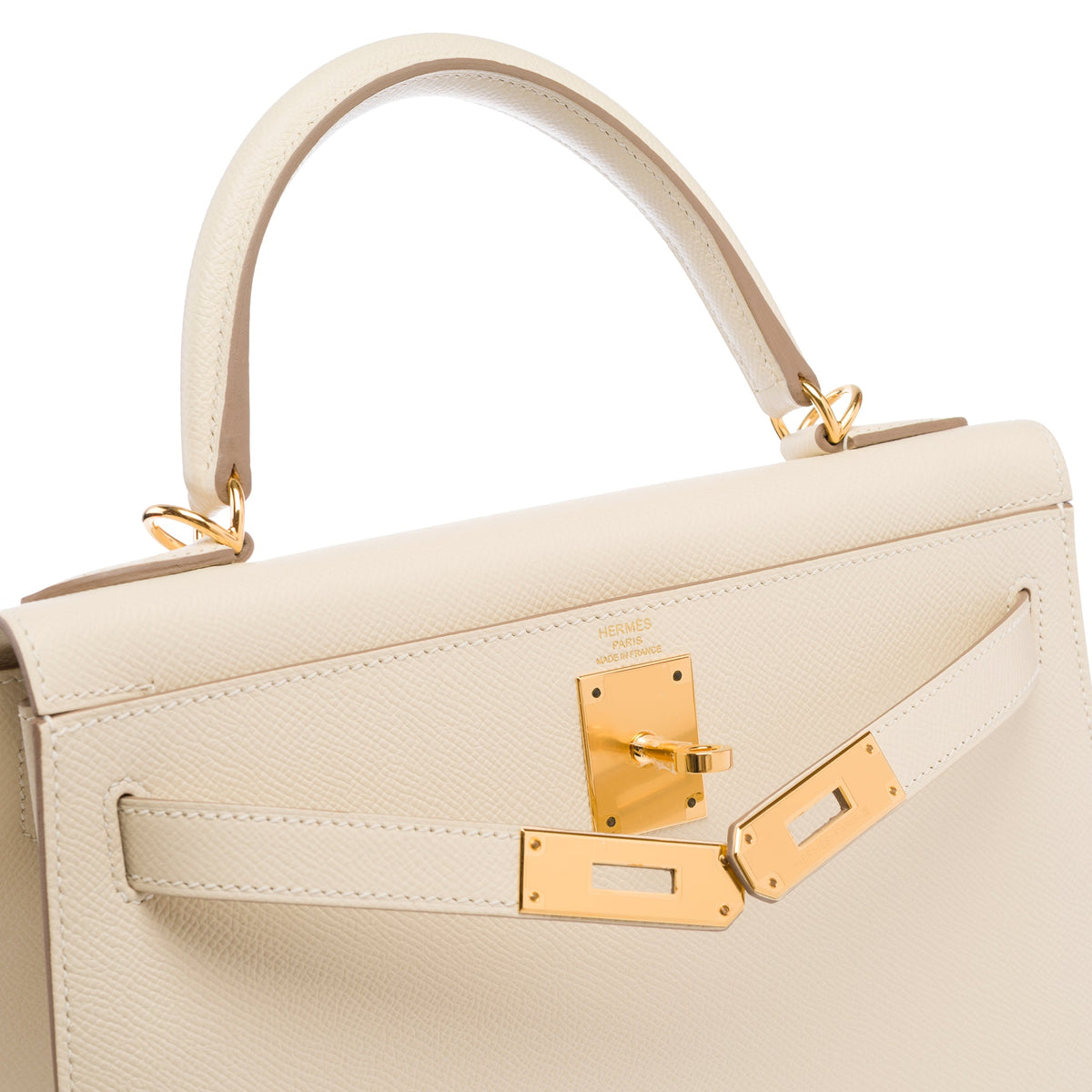 Sac HERMES Kelly 28 en Cuir Blanc - 103686