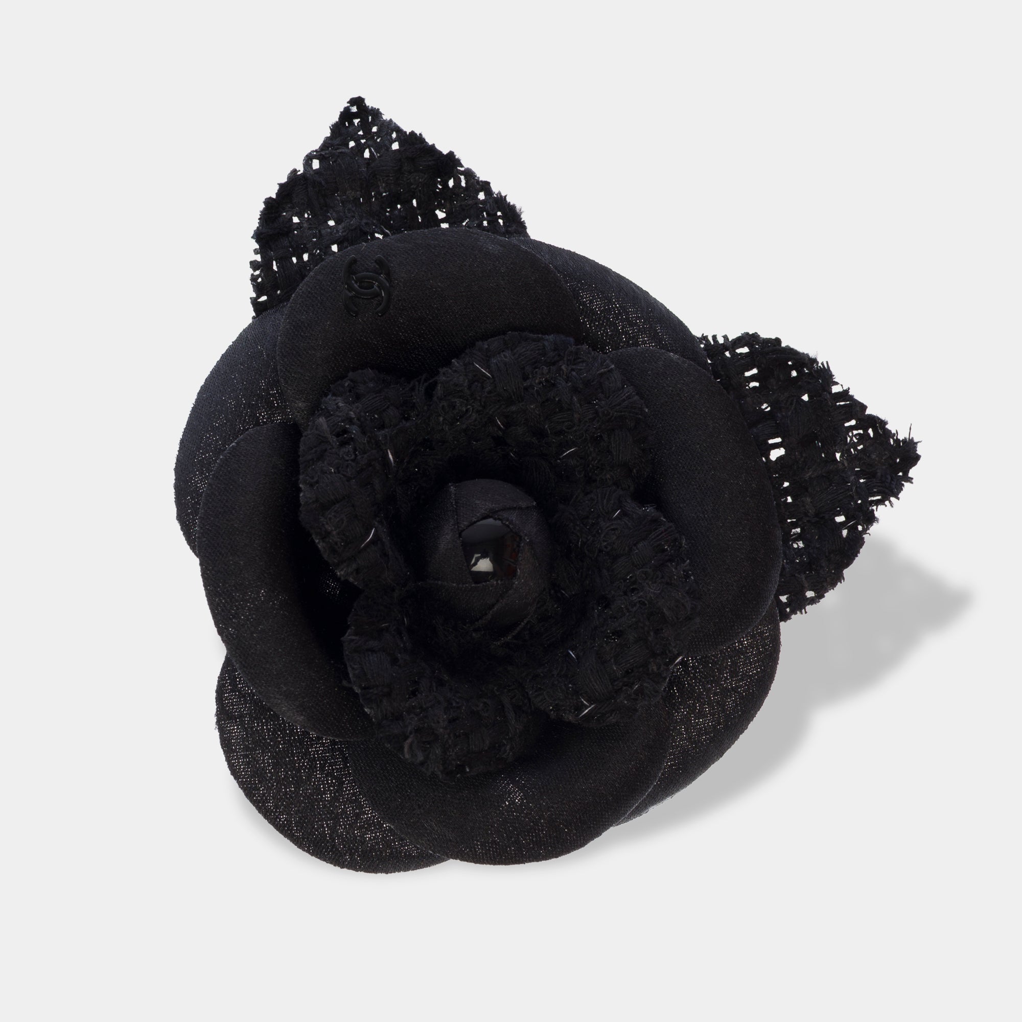Bijoux CHANEL Camelia en Soie Noir - 103673