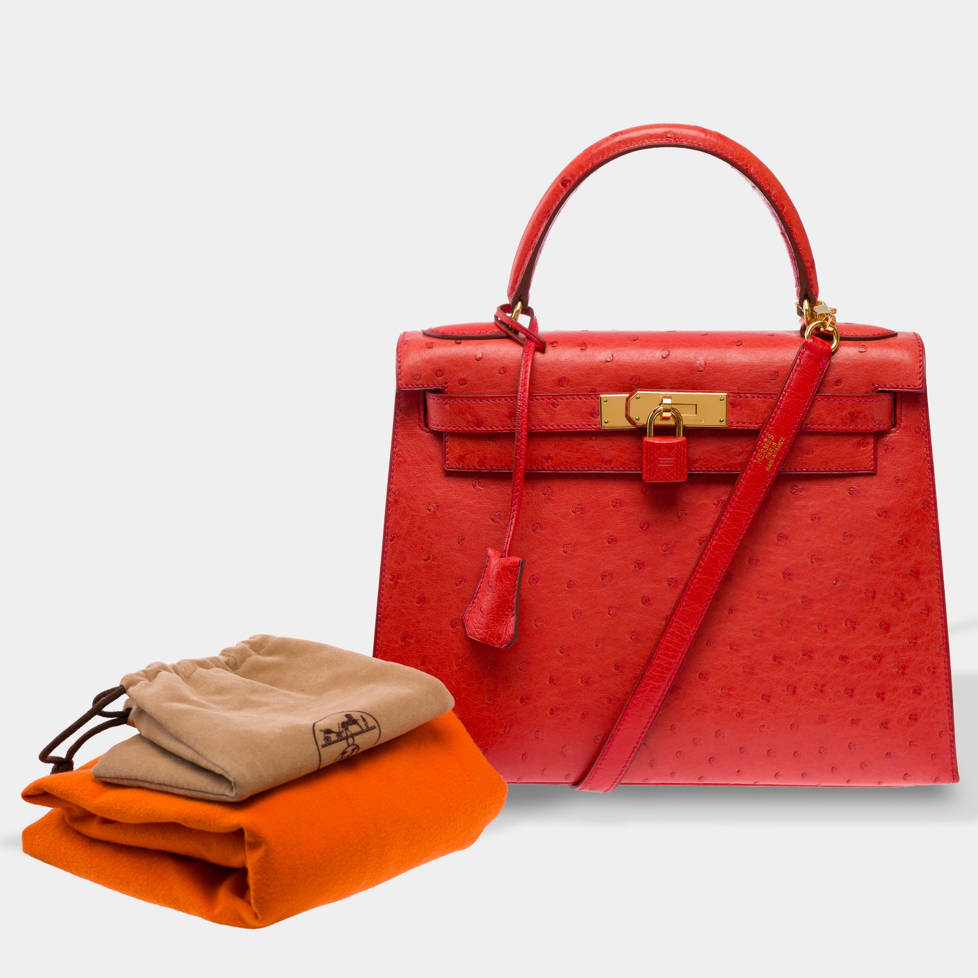 Sac HERMES Kelly 28 en Cuirs exotiques Rouge - 103691