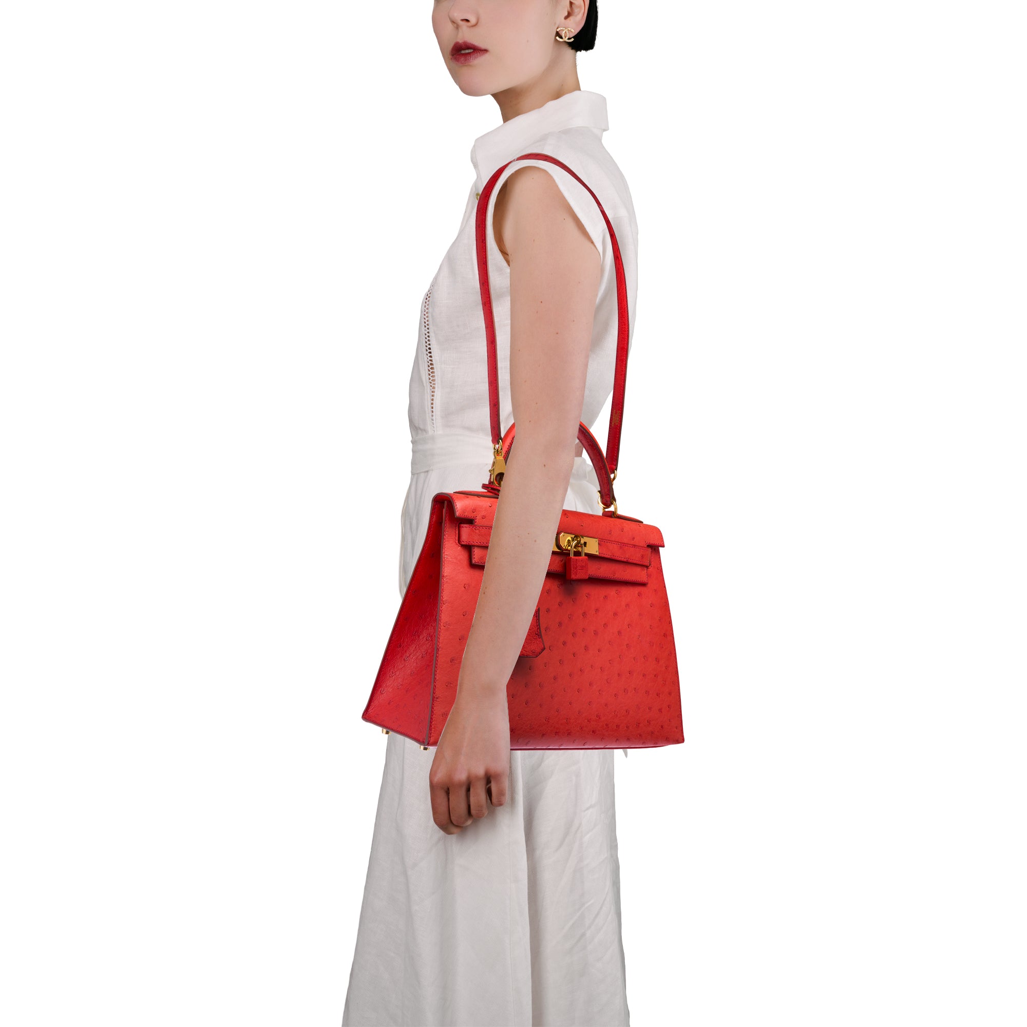 Sac HERMES Kelly 28 en Cuirs exotiques Rouge - 103691